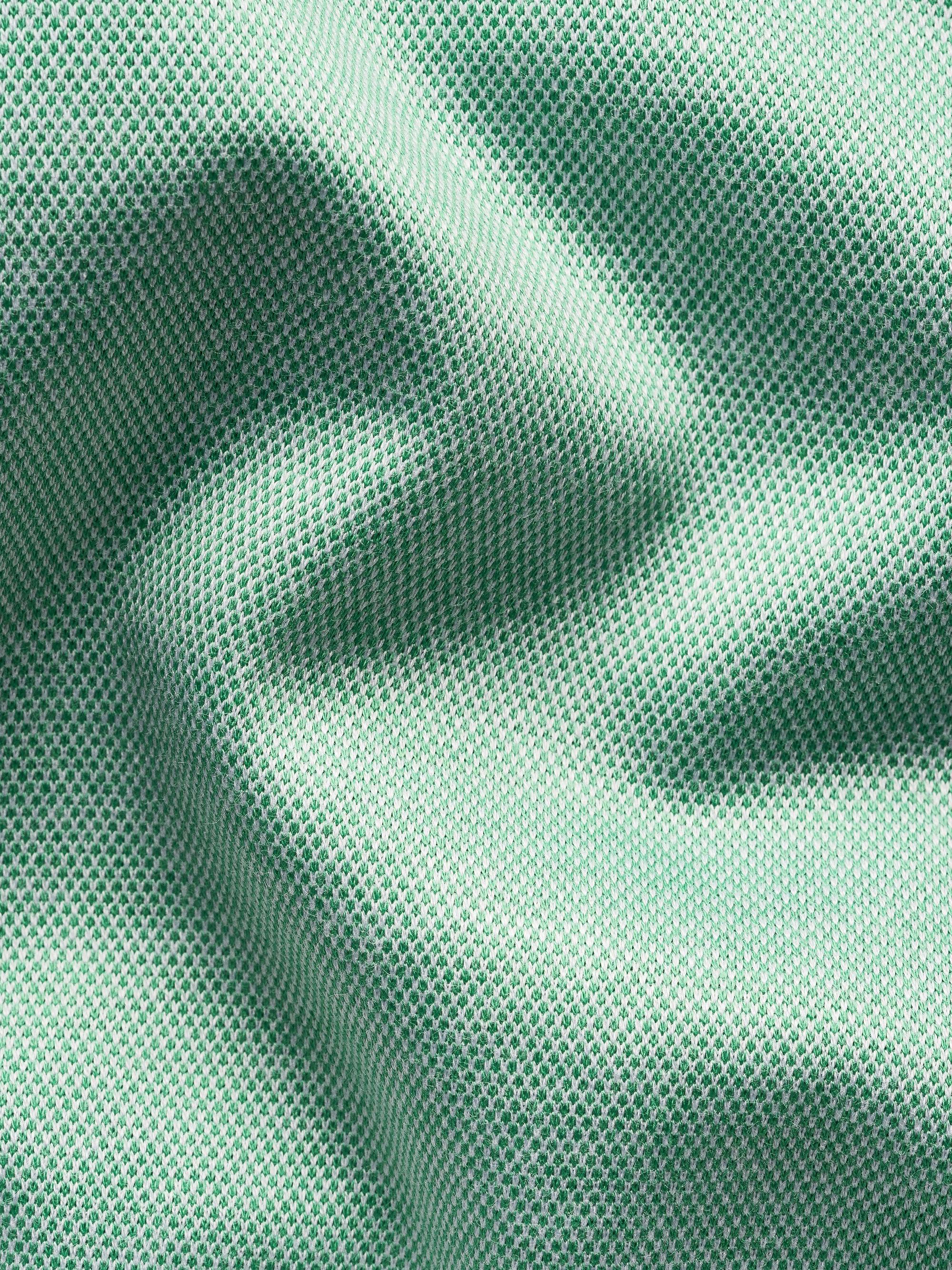 Eton Men's Knitted Cotton Polo Shirt - Green | Thumbnail 7
