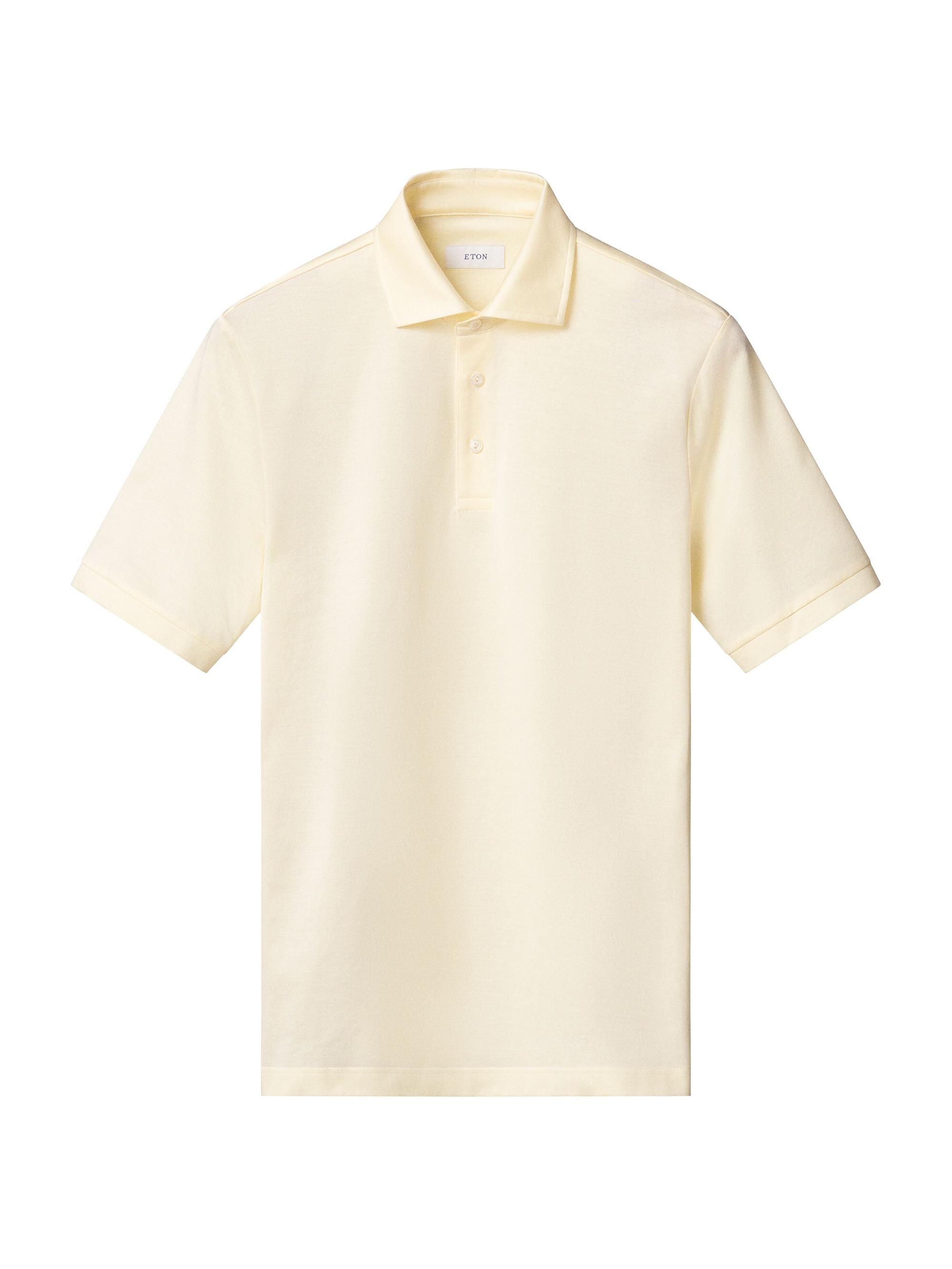Eton Men's Knitted Cotton Polo Shirt - Yellow