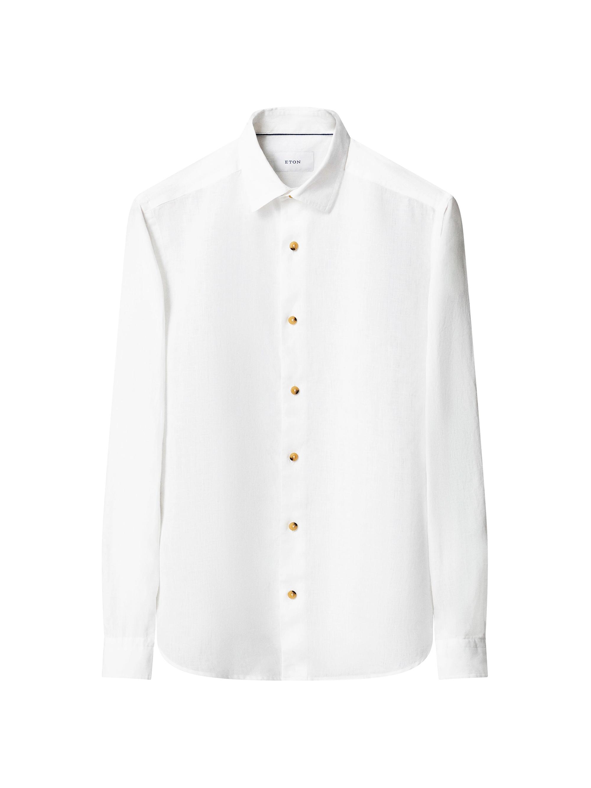 Eton Men's Solid Linen Button-Down Shirt - White | Thumbnail 2
