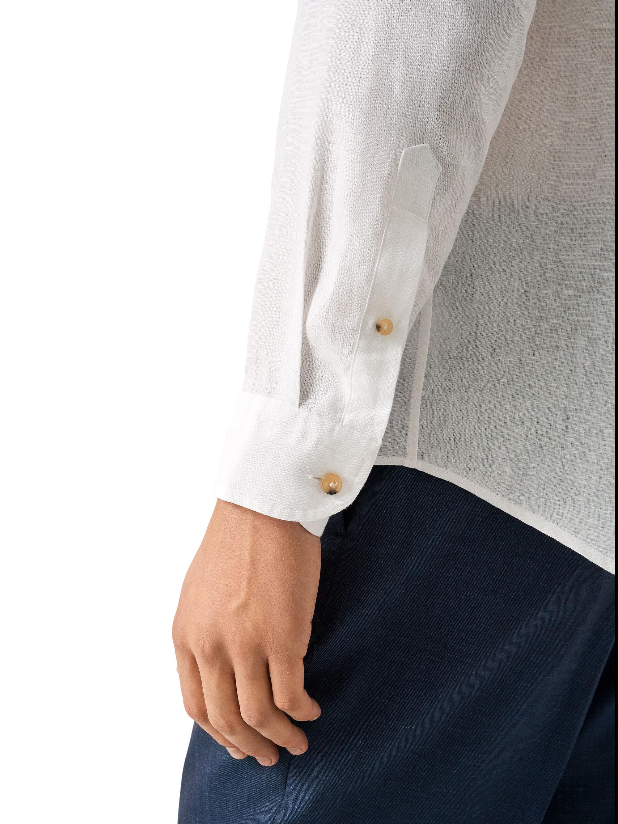 Eton Men's Solid Linen Button-Down Shirt - White | Thumbnail 6