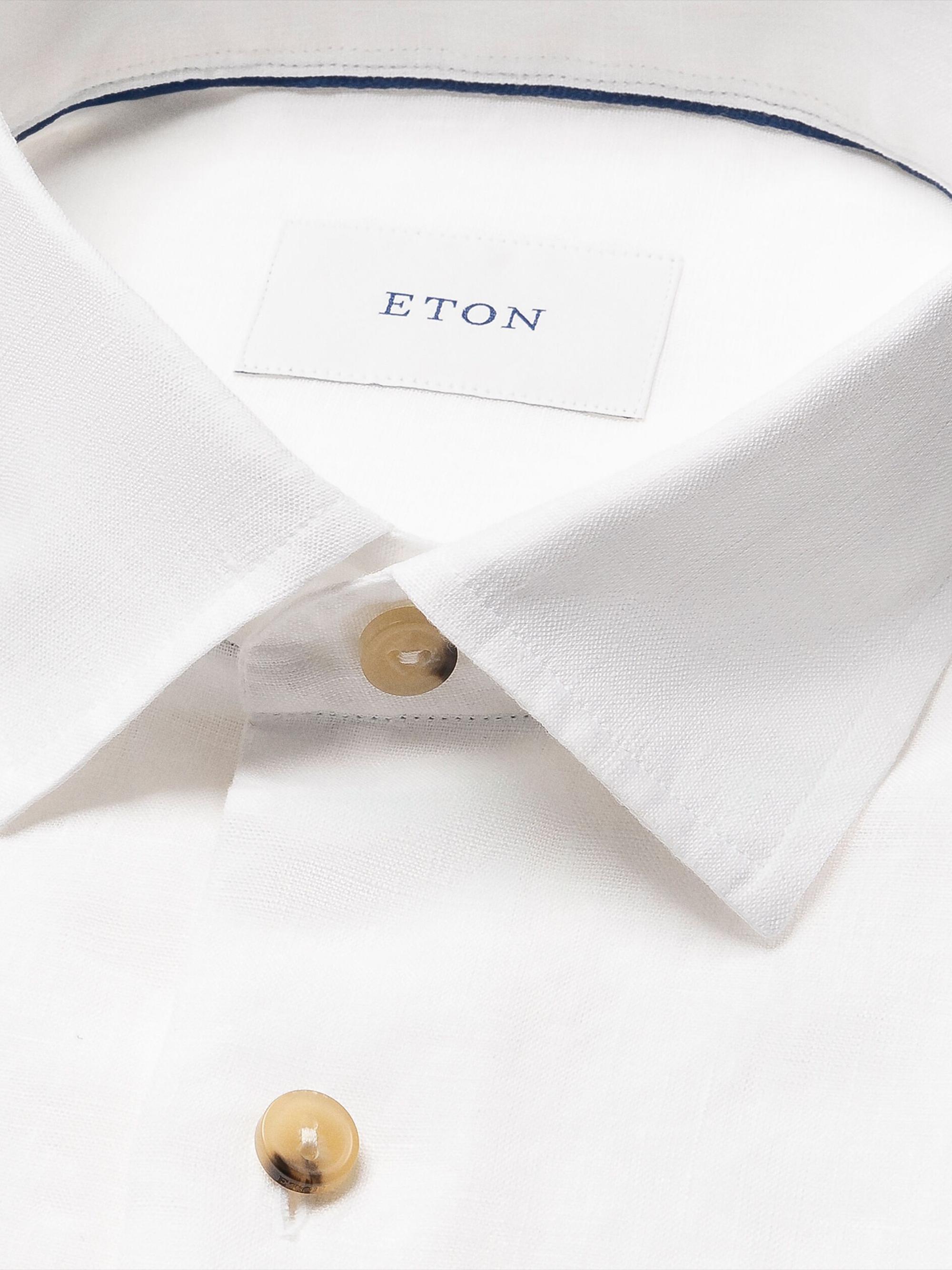 Eton Men's Solid Linen Button-Down Shirt - White | Thumbnail 7