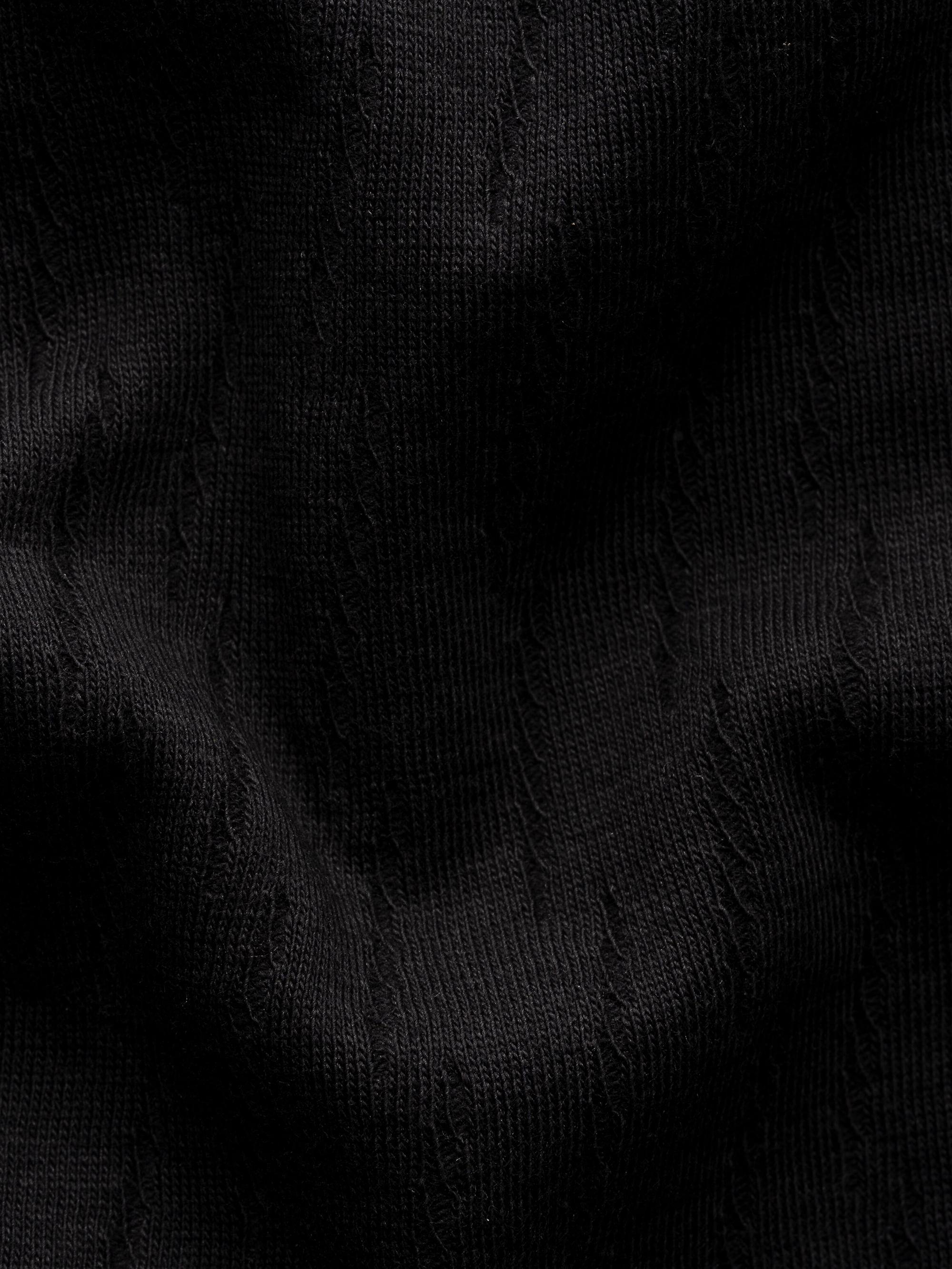 Eton Men's Jacquard Cotton Polo Shirt - Black | Thumbnail 3