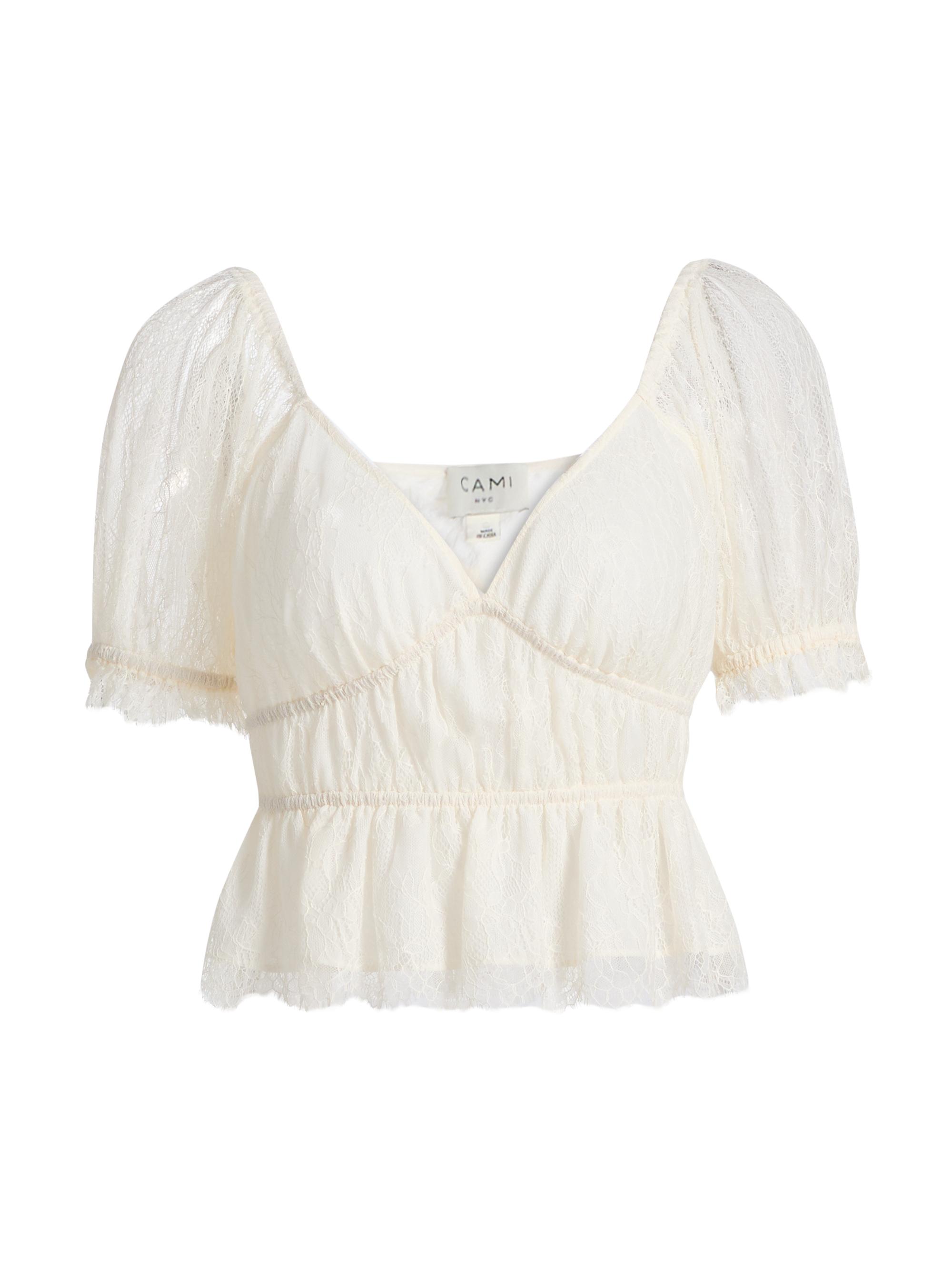 Cami NYC Women's Henrietta Lace Crop Top - Ceramic