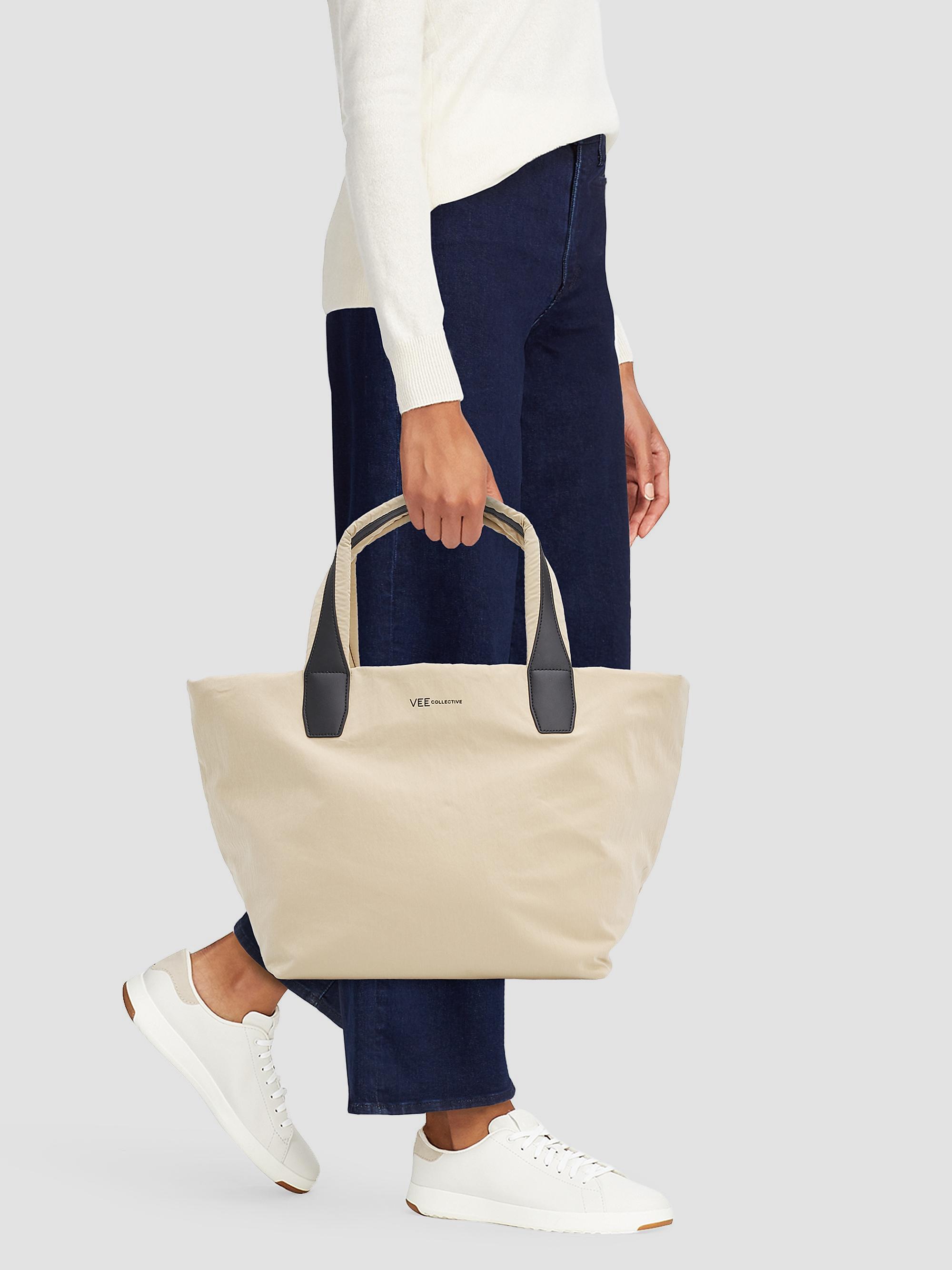Vee Collective Women's Essence  Contrast-Lined Tote Bag - Beige Trench | Thumbnail 3
