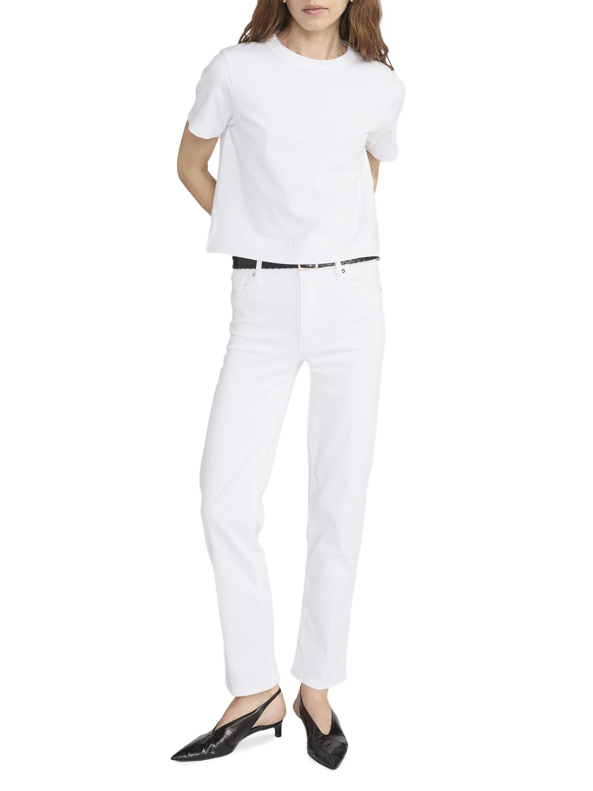 FRAME Women's Crewneck Cotton Boxy T-Shirt - White