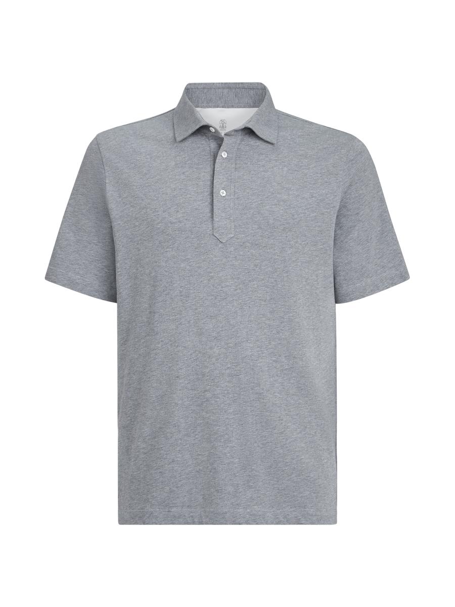 Brunello Cucinelli Cotton Jersey Polo with Shirt Style Collar