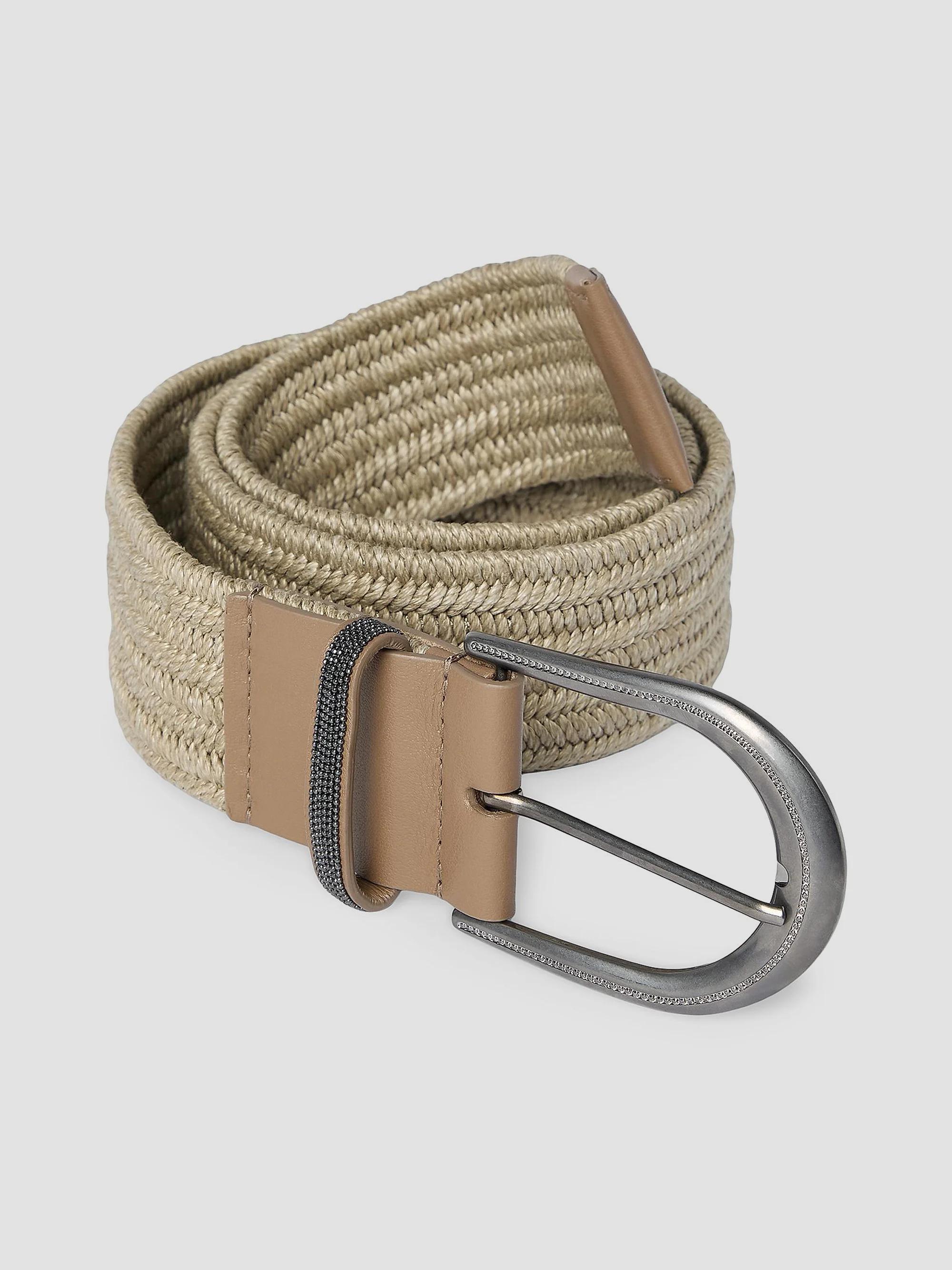 Brunello Cucinelli Braided Linen Belt with Shiny Loop | Saks  display picture 3