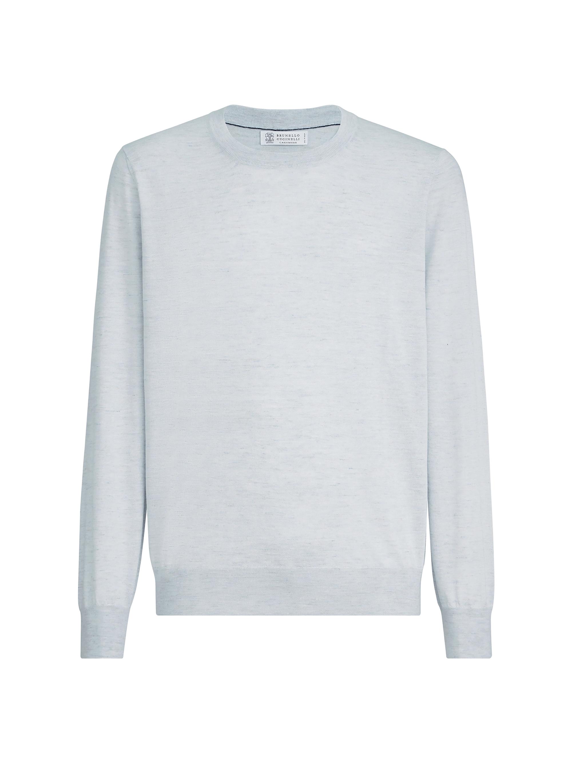 Brunello Cucinelli Men's Lightweight Cashmere, Silk and Linen Sweater - Pale Blue