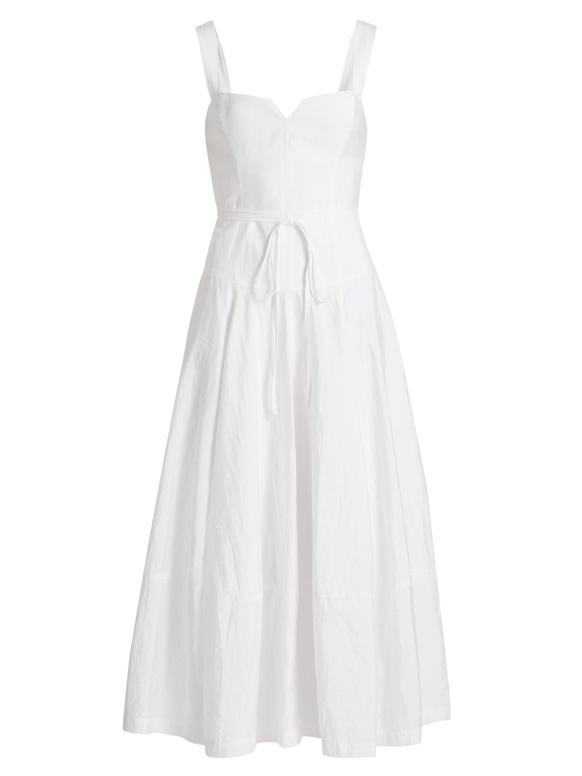 Cinq à Sept Women's Jerome Tie-Waist A-Line Midi-Dress - White