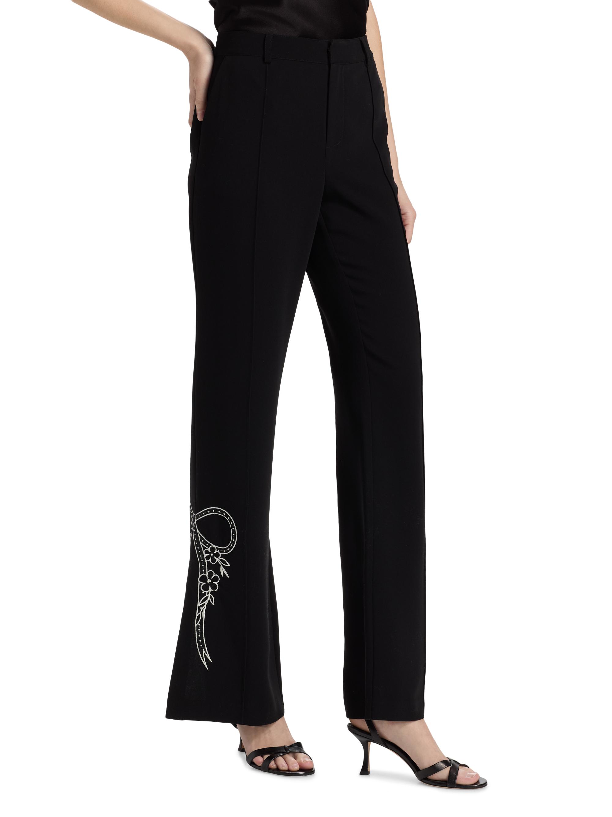 パンツ Highwaist ribbon pants andmary 0400026435609_BLACKIVORY_A2?
