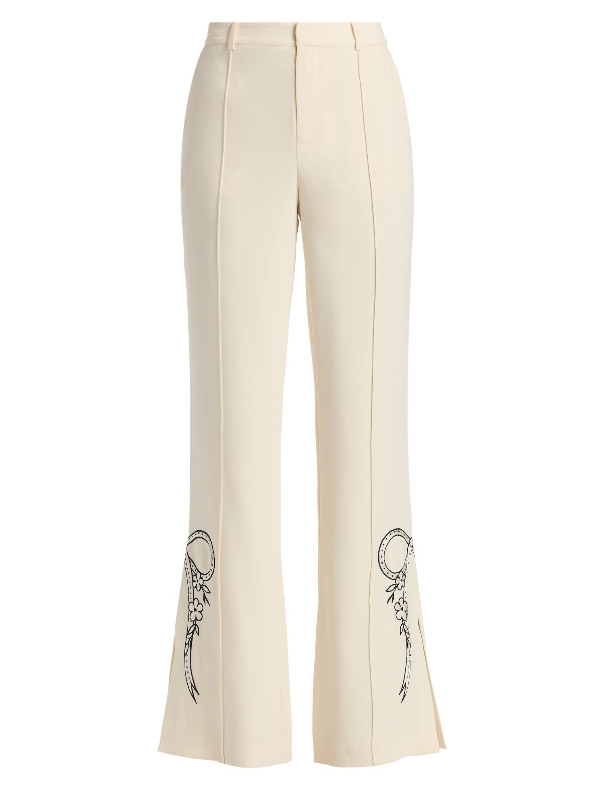 Cinq à Sept Women's Abeline Cascading Ribbon Pants - Gardenia Black