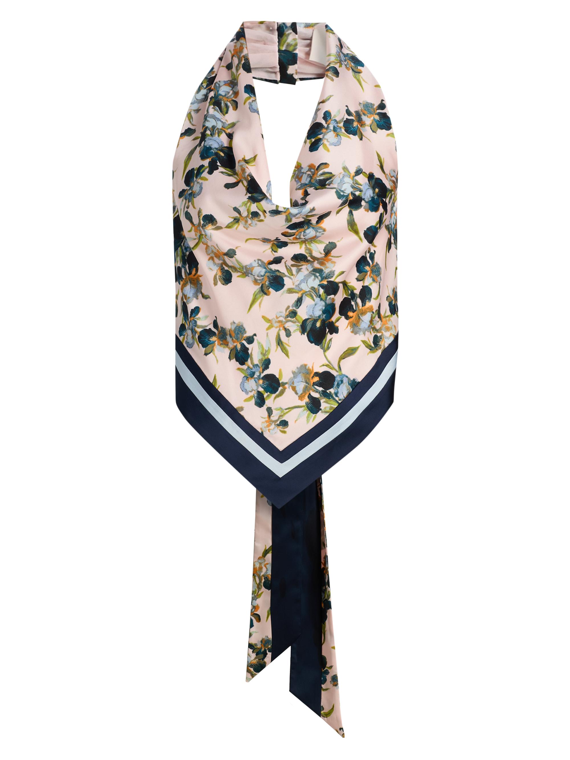 Cinq à Sept Women's Asher Trailing Iris Halter Top - Rosy Cloud Multi