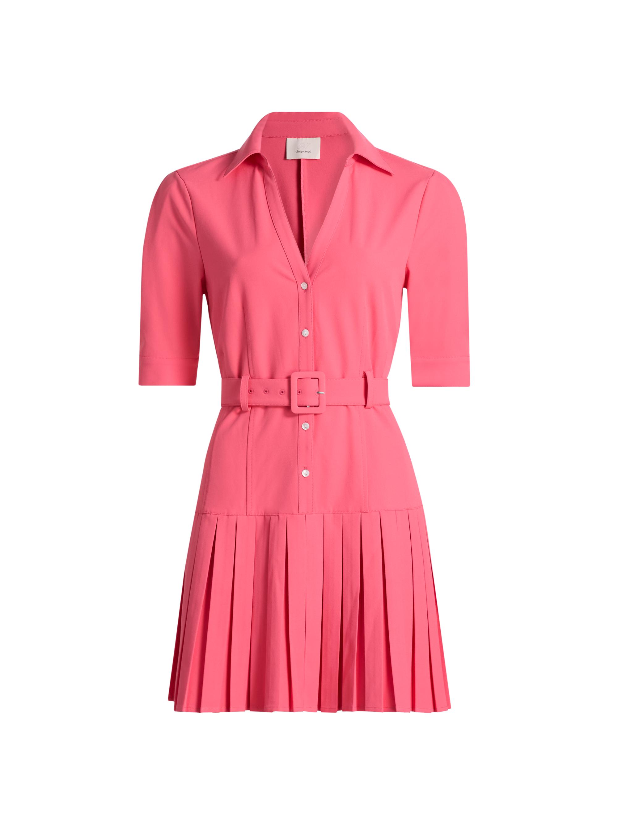 Cinq à Sept Women's Moriah Pleated Belted Minidress - Sunset Blush - Women's Clothing
