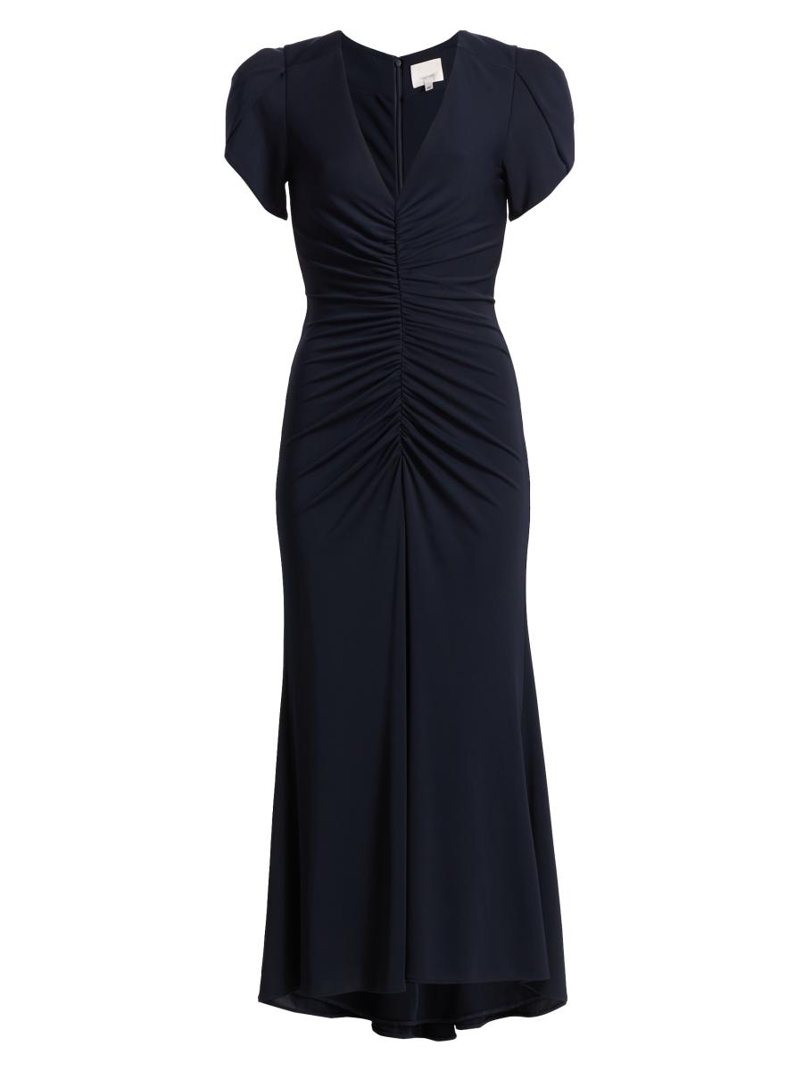 Cinq à Sept Aviva Gathered Tulip-Sleeve Midi-Dress | Saks Fifth Avenue