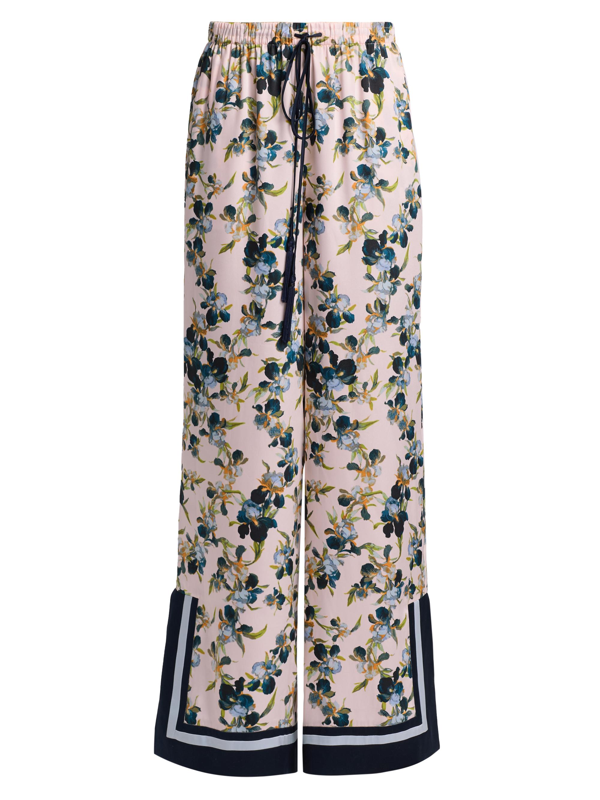 Cinq à Sept Women's Asher Trailing Iris Drawstring Pants - Rosy Cloud Multi