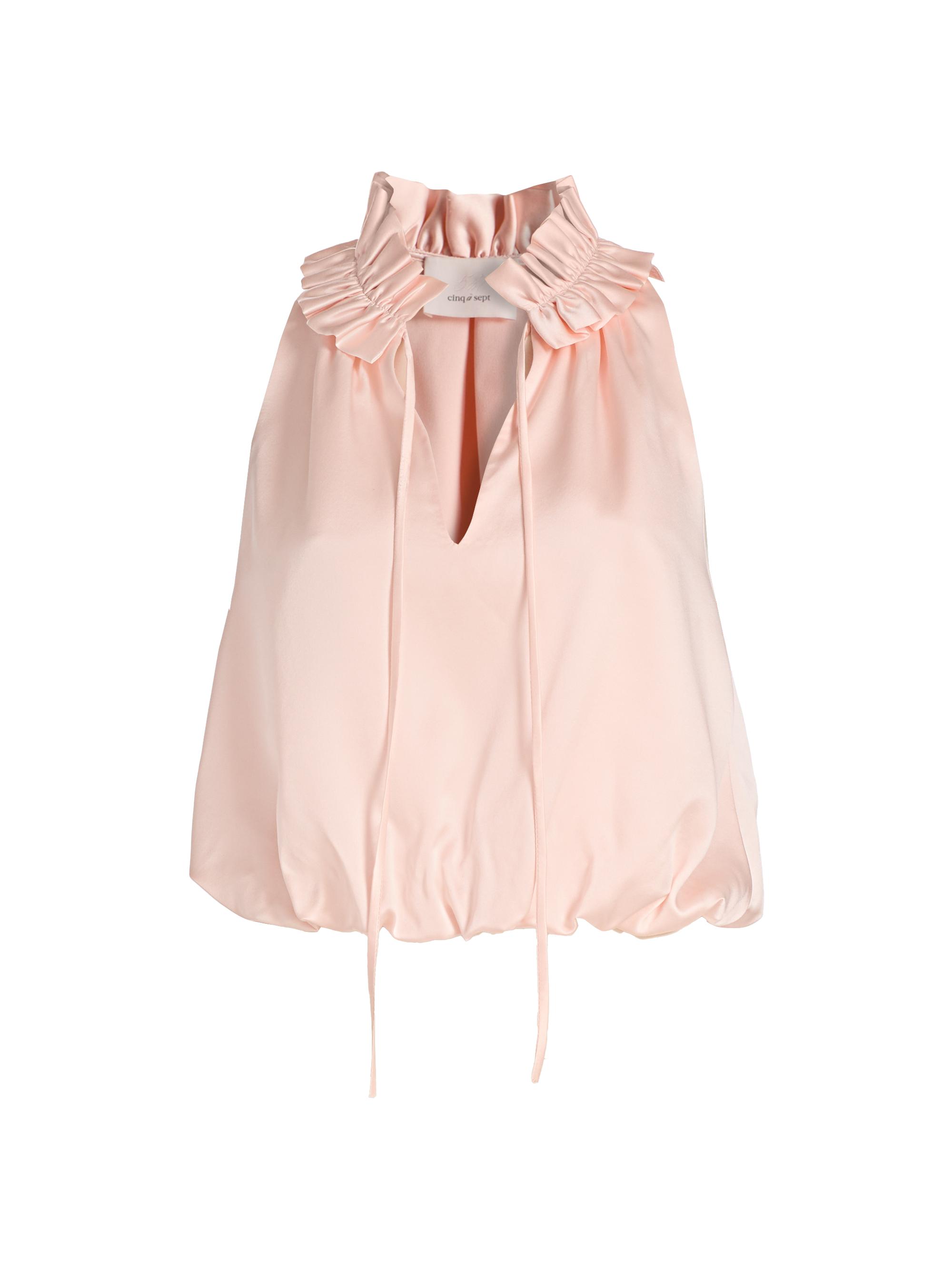 Cinq à Sept Women's Lucianna Ruffled Collar Bubble Top - Rosy Cloud