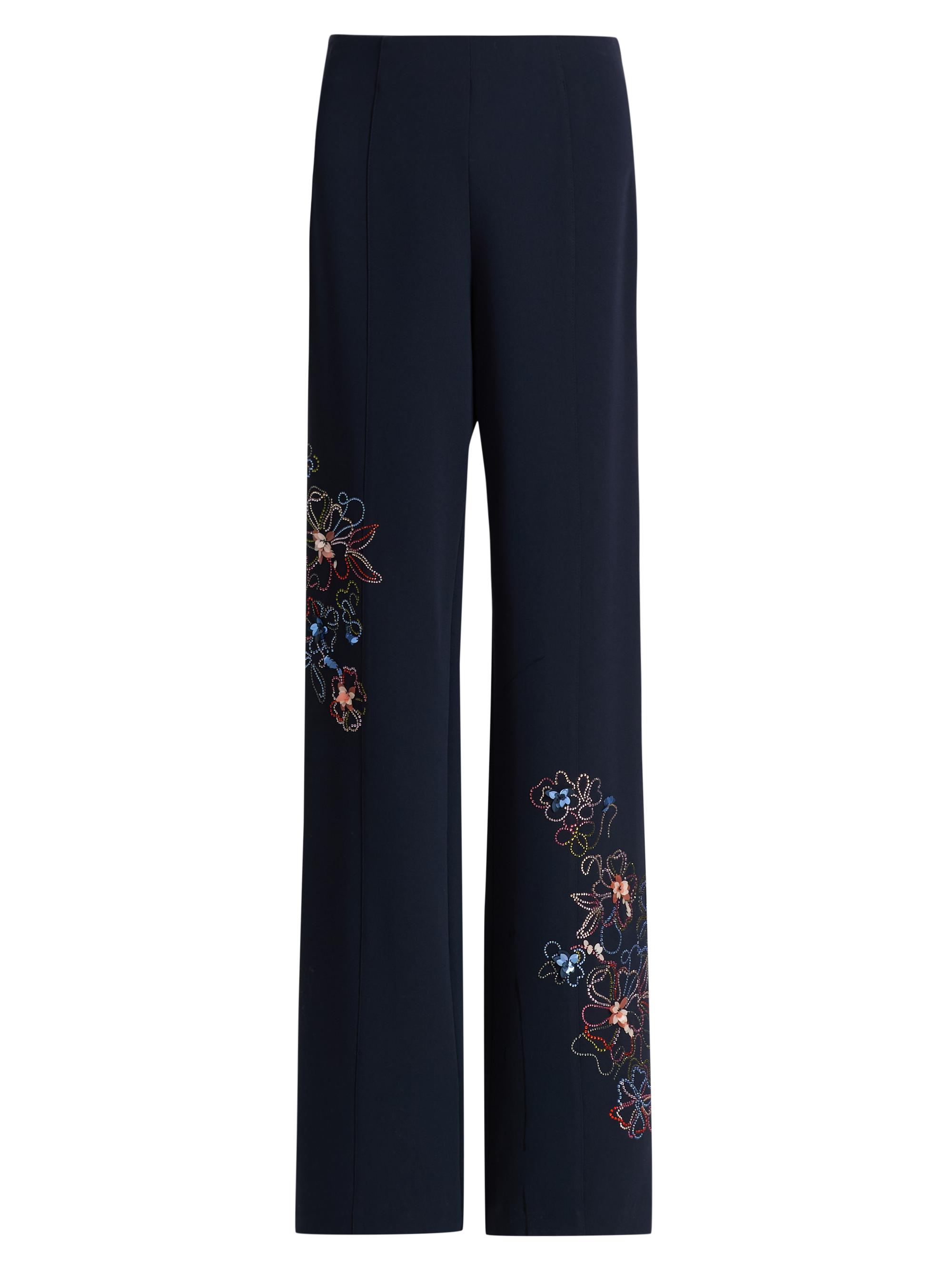 Cinq à Sept Women's Kingsley Blooming Linework Pants - Navy Multi
