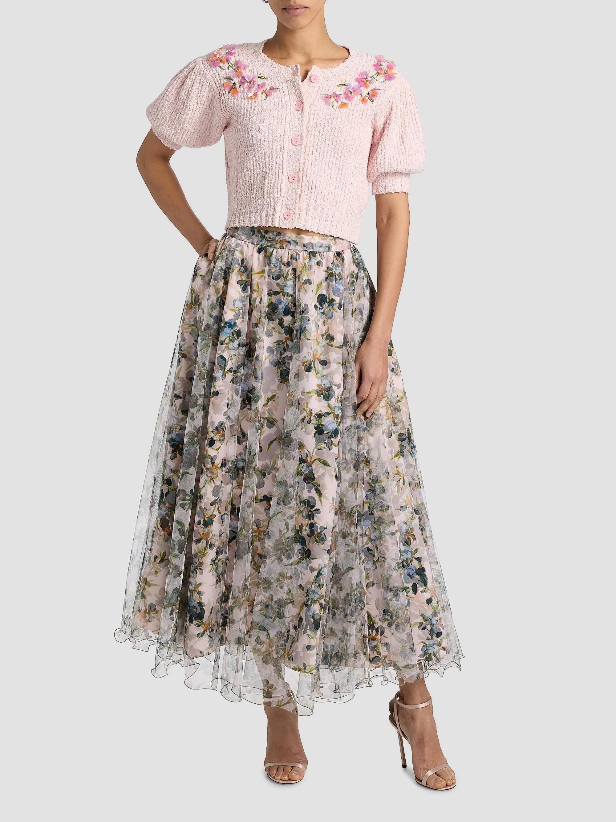 Cinq à Sept Sofia Trailing Iris Maxi Skirt | Saks Fifth Avenue