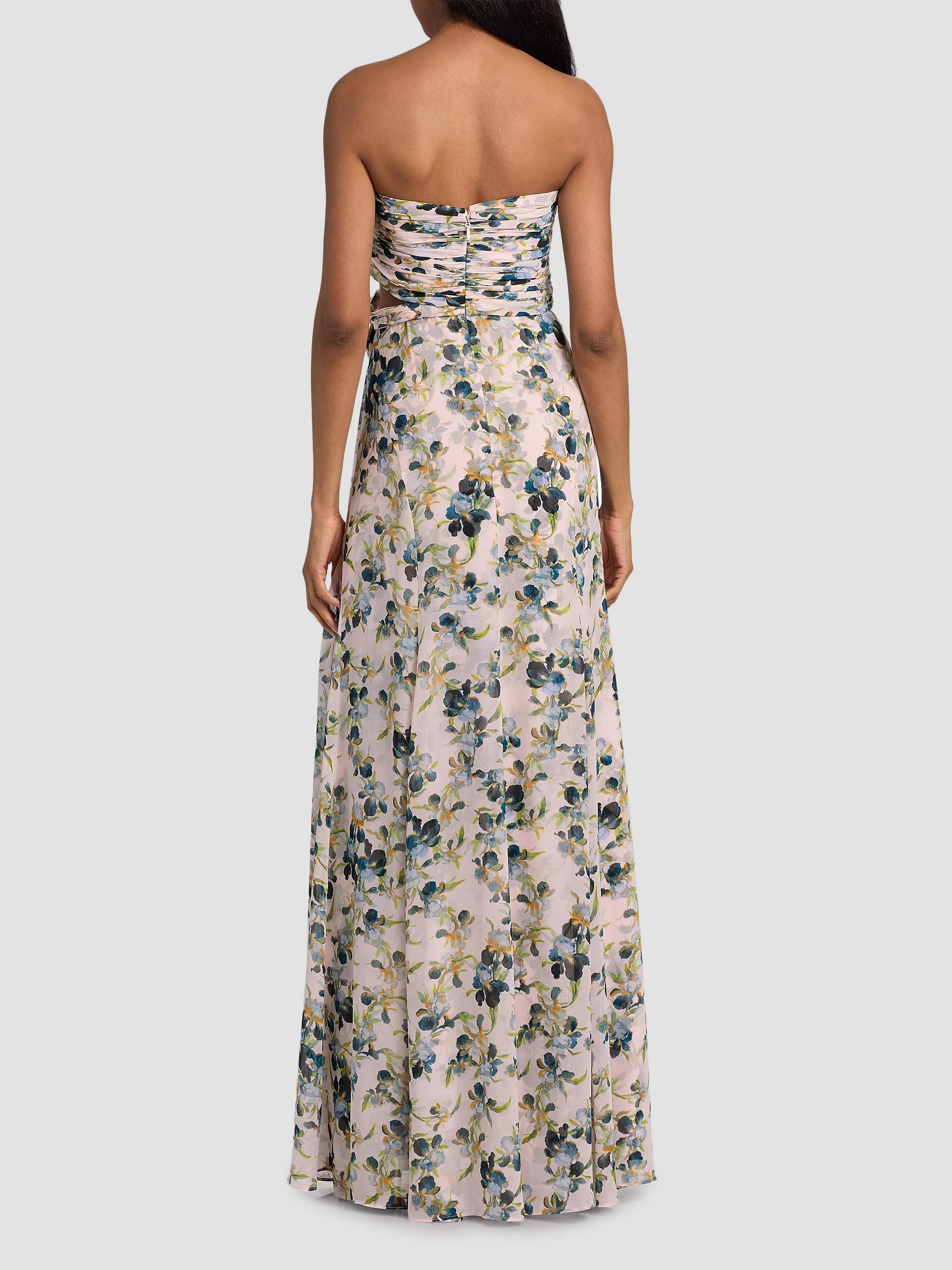 Cinq à Sept Magy Trailing Iris Floral Strapless Gown | Saks Fifth