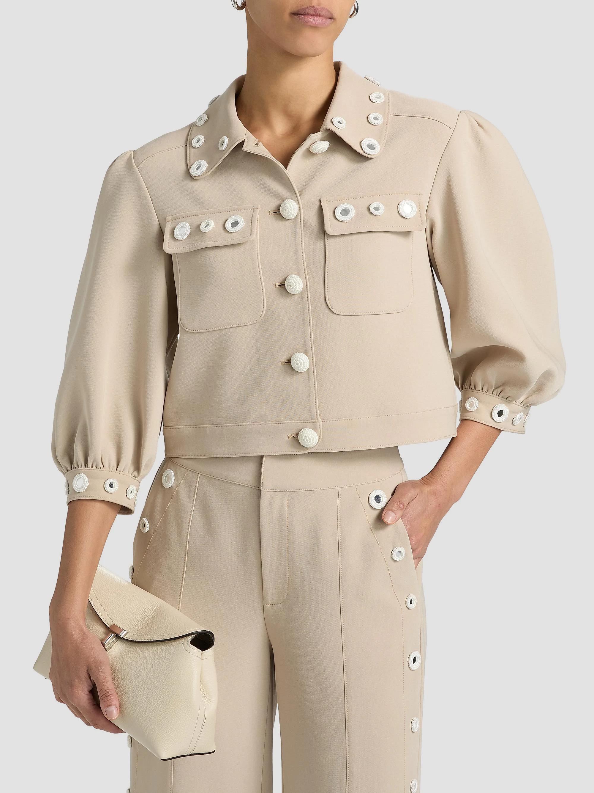 Cinq à Sept Gilliana Crochet Mirrors Crop Jacket | Saks Fifth Avenue