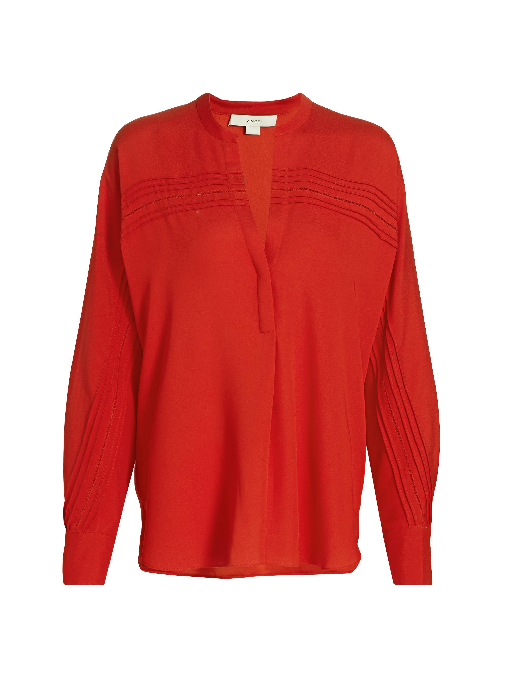 Pintuck Satin Blouse