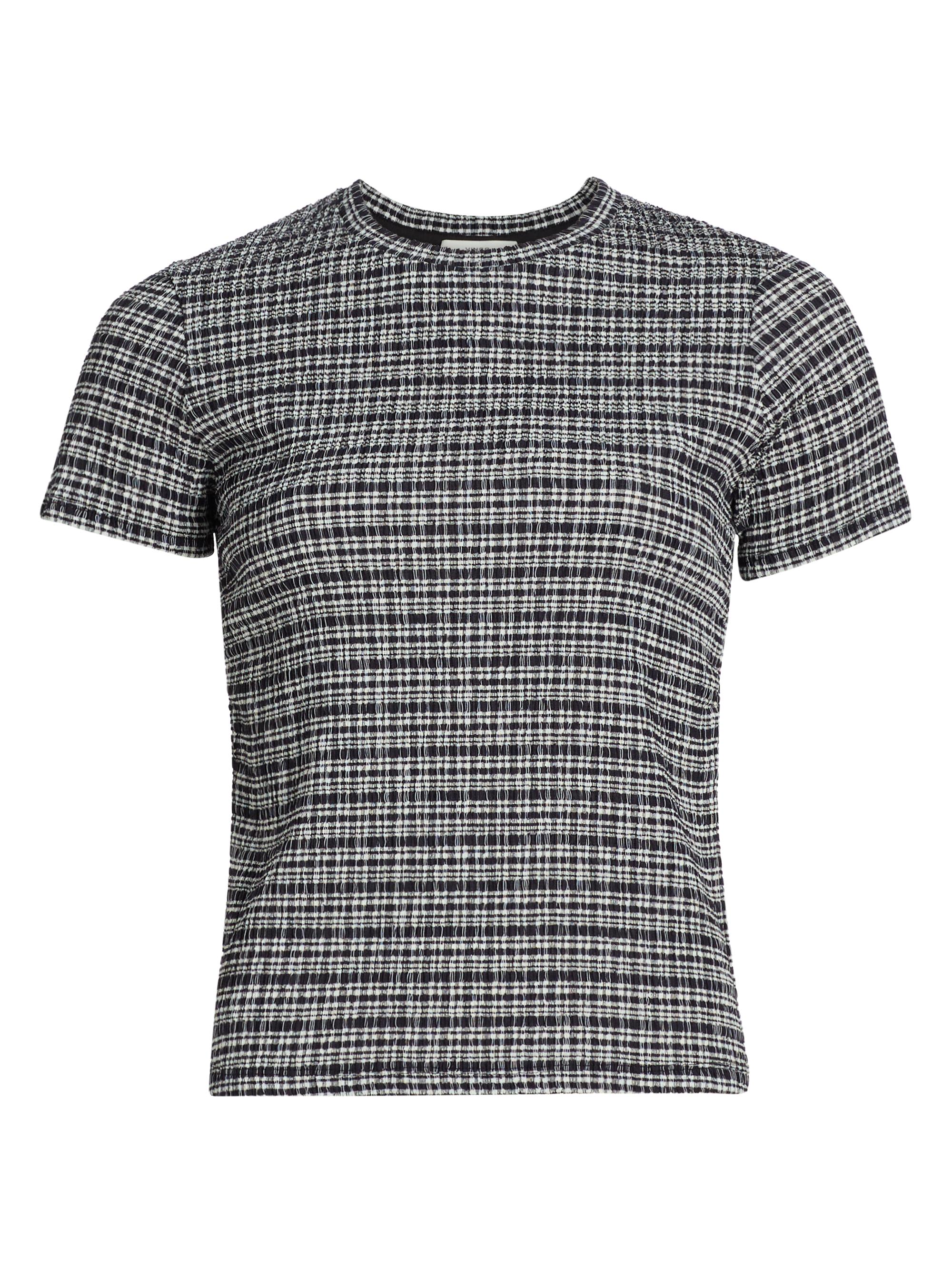 Textured Gingham Cotton-Blend Top