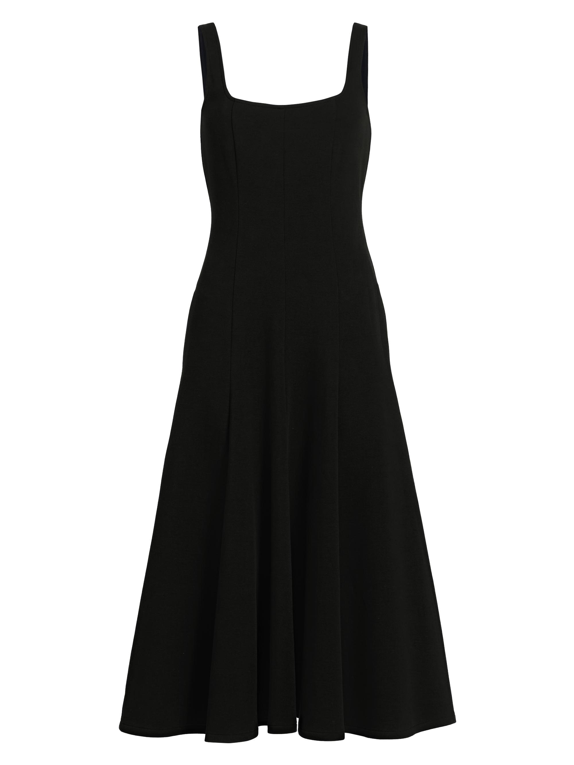 Vince Women's Square Neck Seamed Midi-Dress - Black