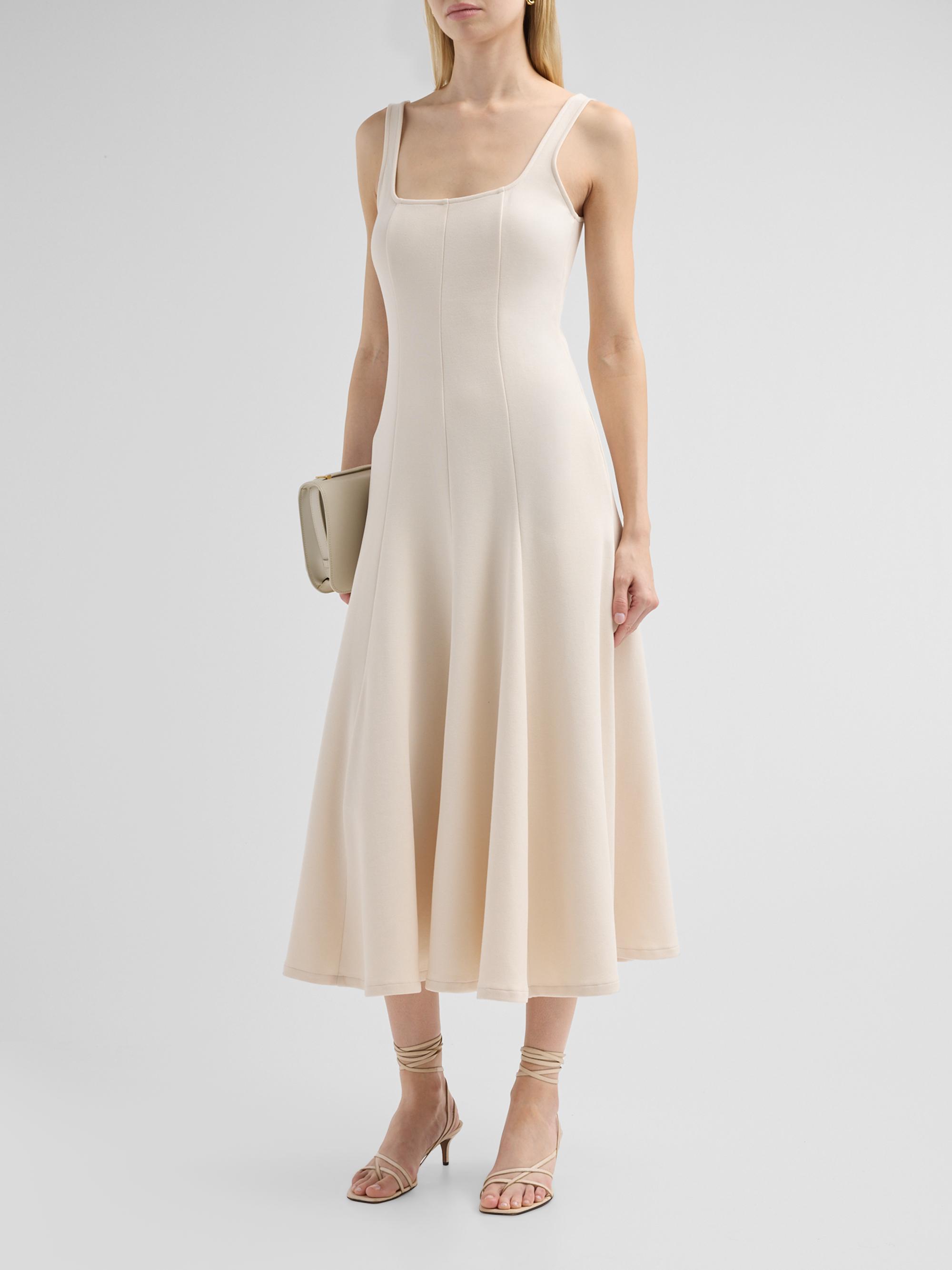 Vince Women's Square Neck Seamed Midi-Dress - Flax | Thumbnail 4