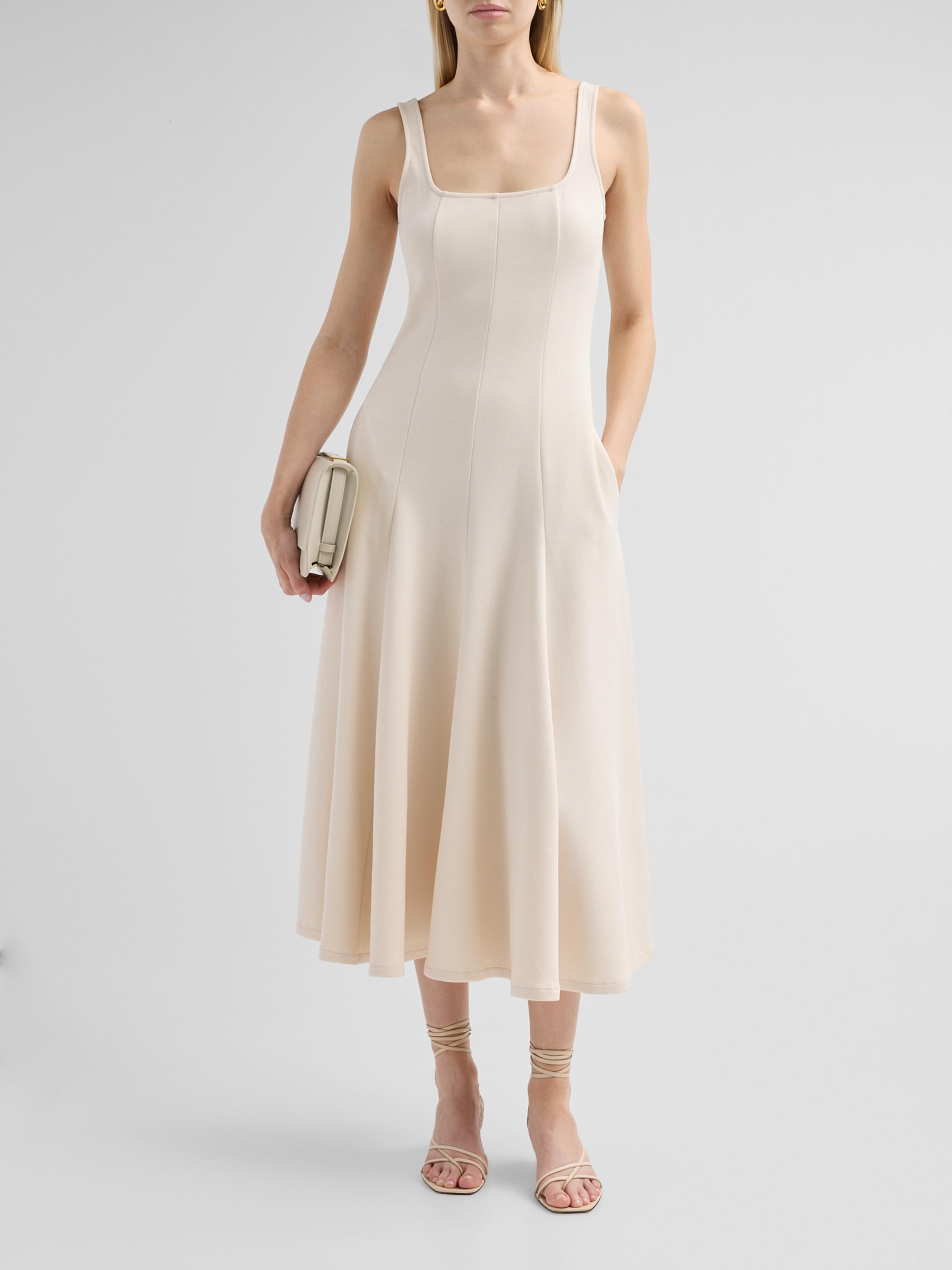 Vince Women's Square Neck Seamed Midi-Dress - Flax | Thumbnail 2