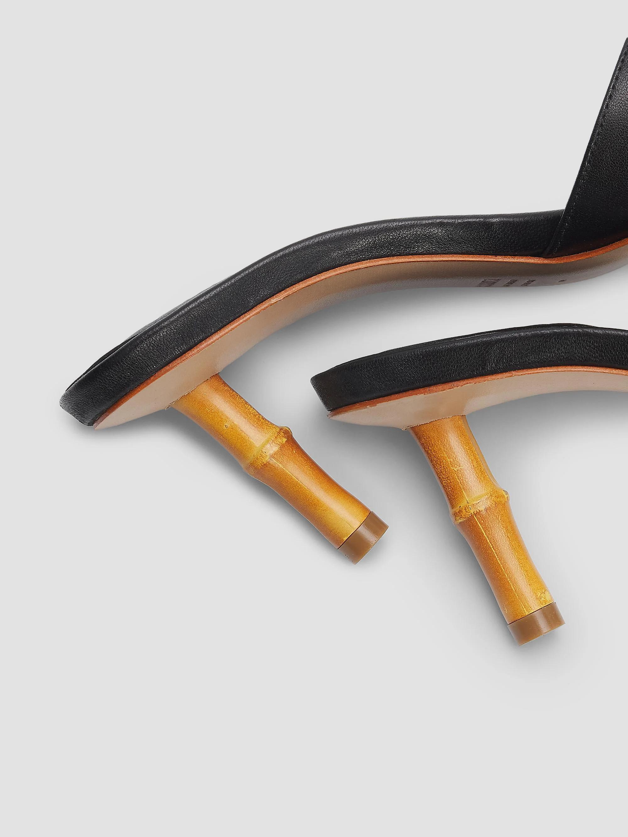 Schutz Leena 75MM Bamboo-Heel Leather Mules | Saks Fifth Avenue
