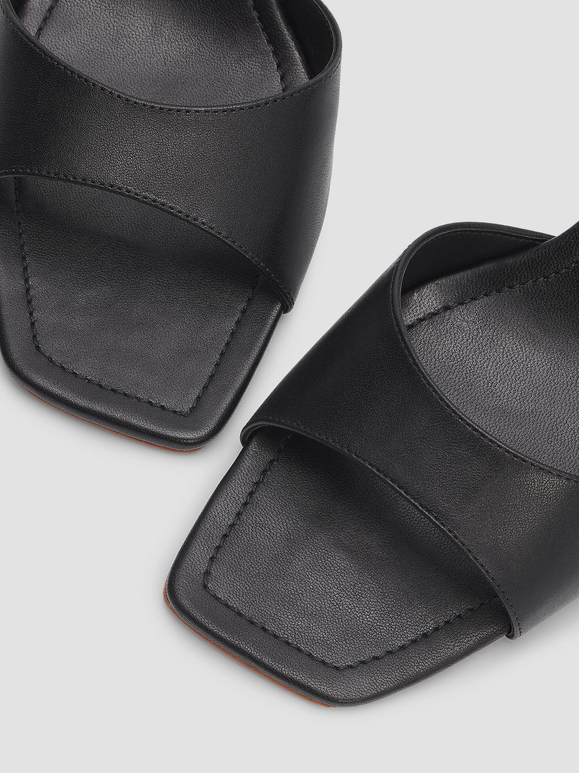 Schutz Leena 75MM Bamboo-Heel Leather Mules | Saks Fifth Avenue