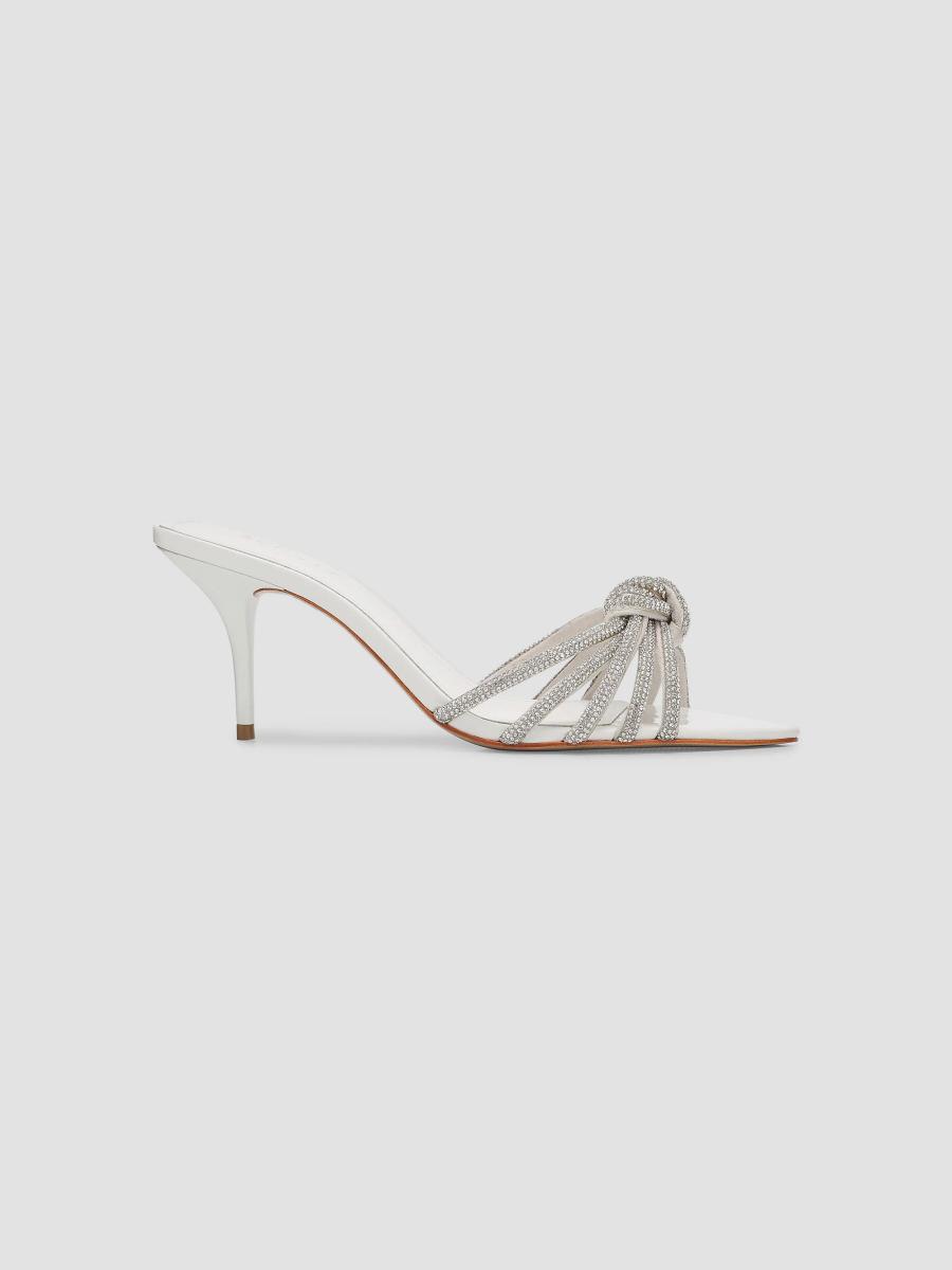 Schutz Pearline 75MM Crystal-Embellished Leather Mules | Saks
