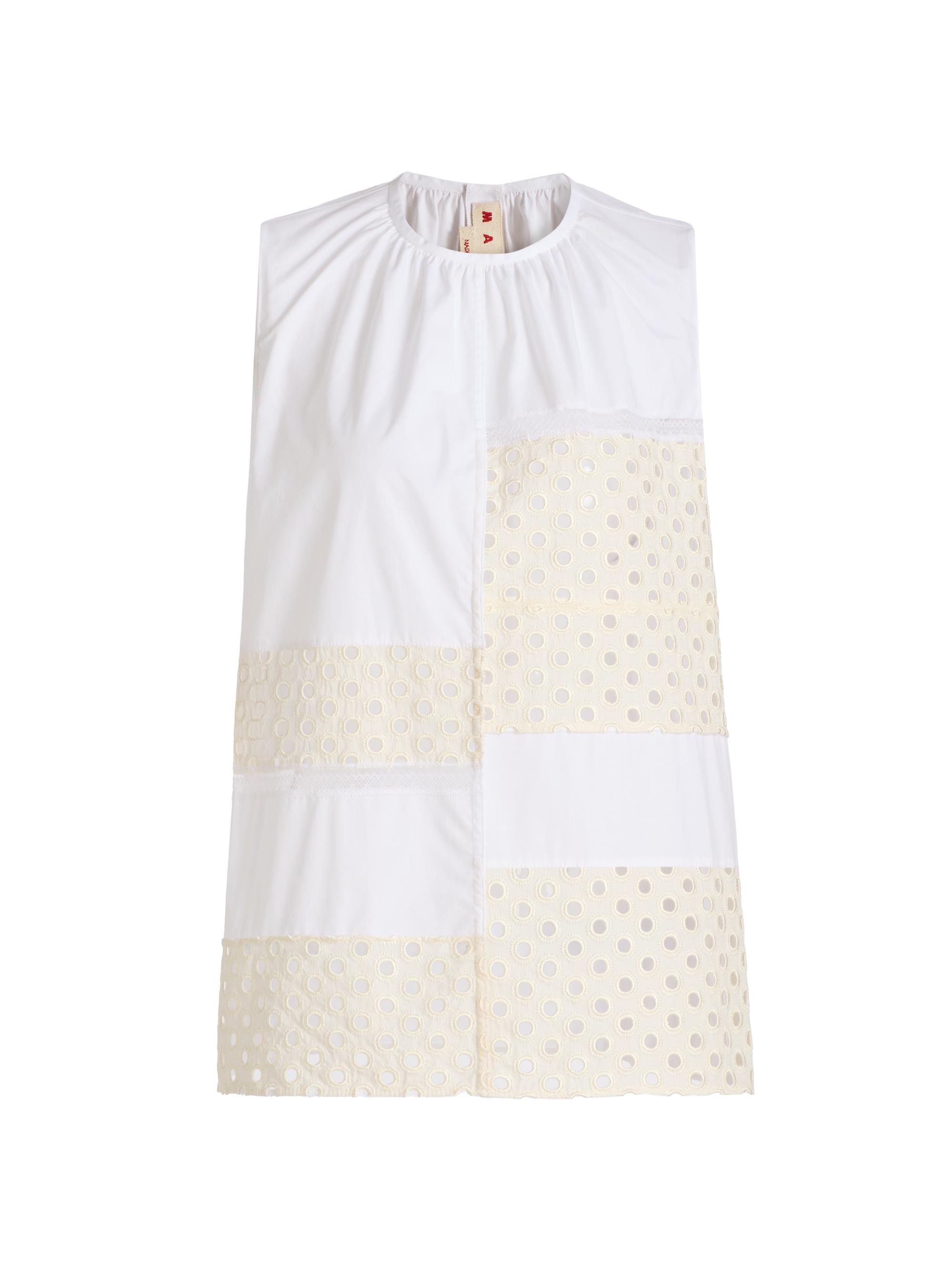 Marni Women's Sangallo Lace Cotton Poplin Top - Lily White - Women's Clothing