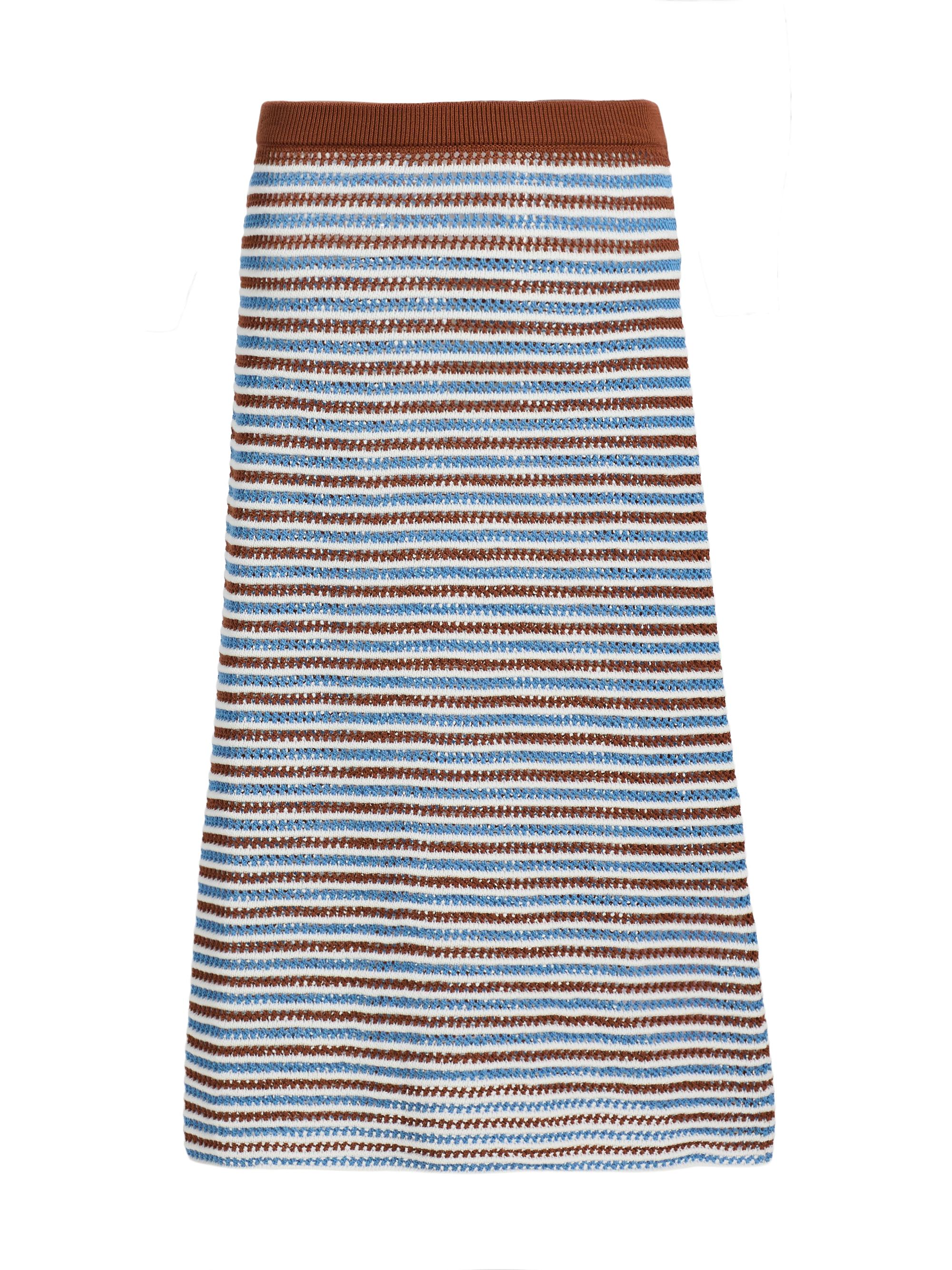 Marni Women's Stripe Crochet Knee-Length Skirt - Light Brown