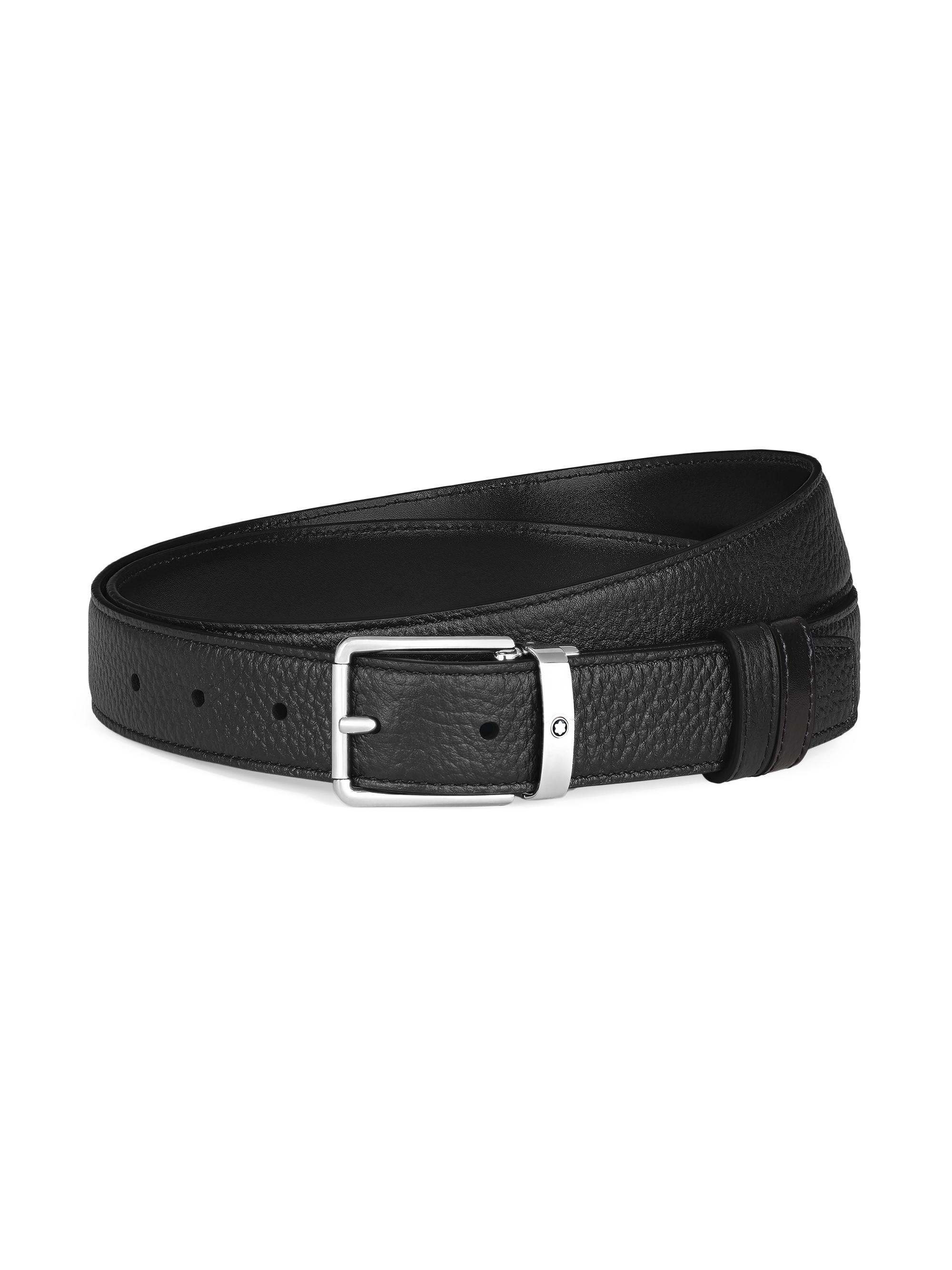 Montblanc Men's Everyday Reversible Leather Belt - Black