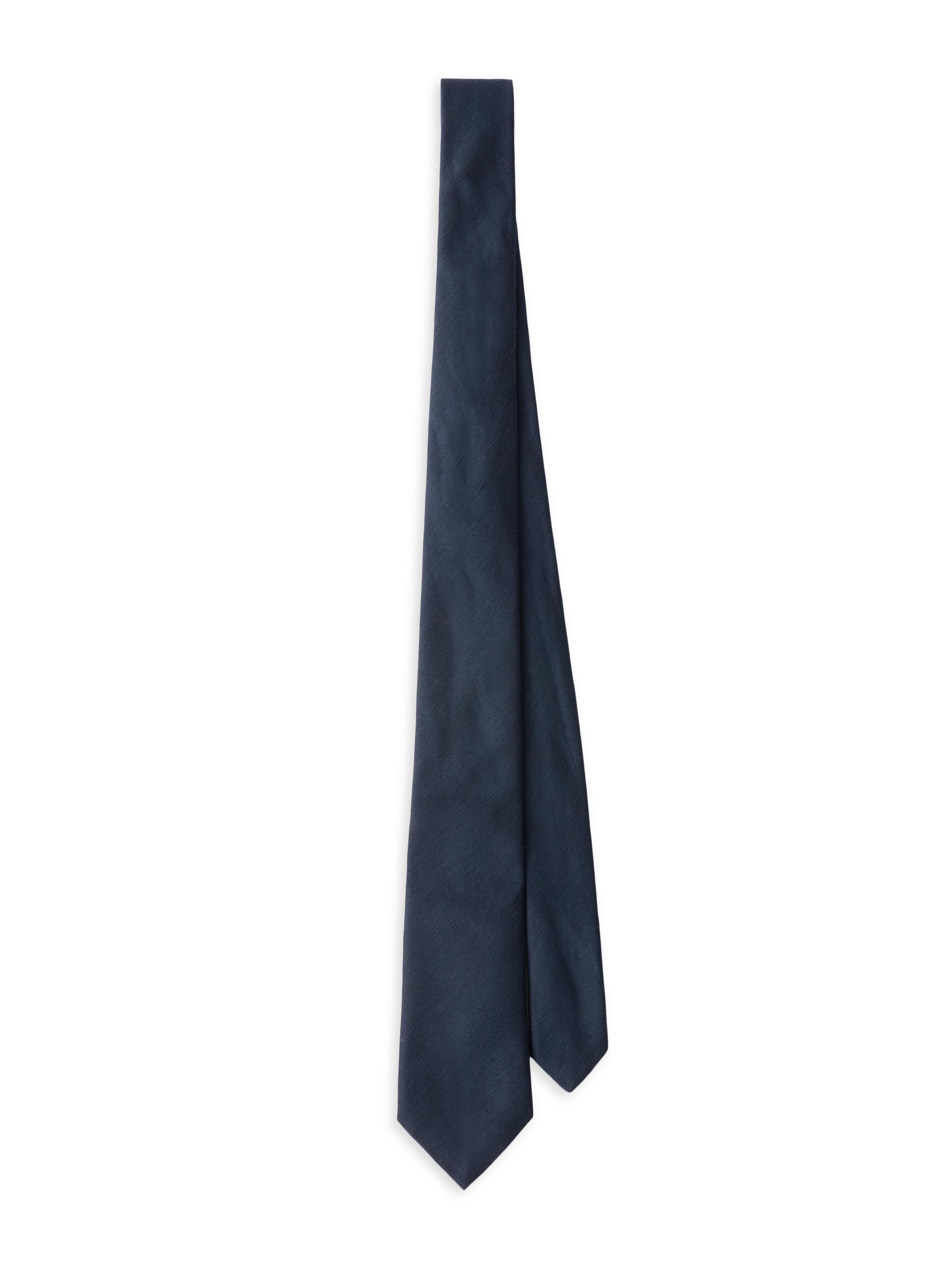 Prada Men's Silk and Linen Tie - Dark Blue