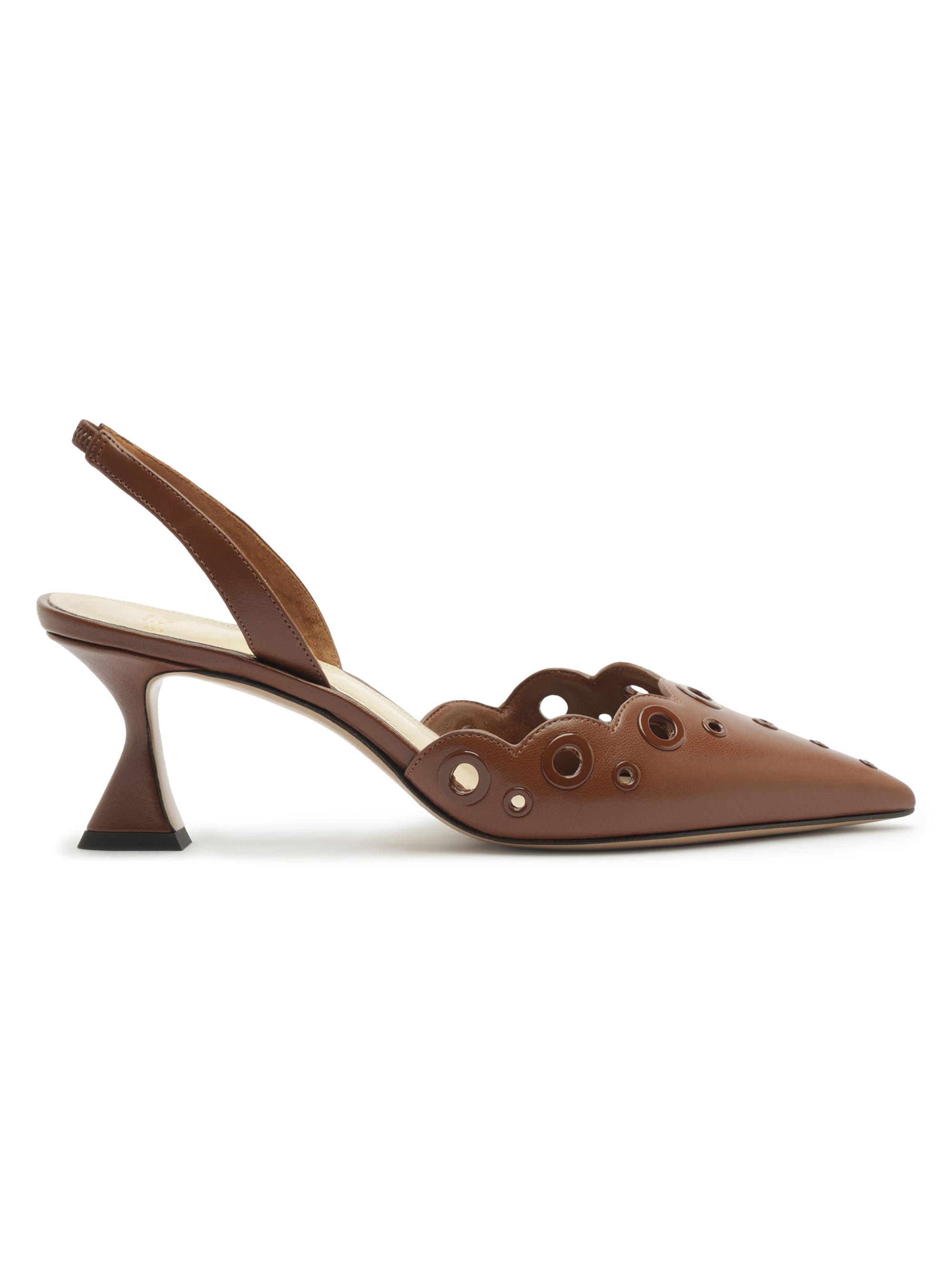 Alexandre Birman Women's Miley 60MM Eyelet Leather Slingback Pumps - Espresso