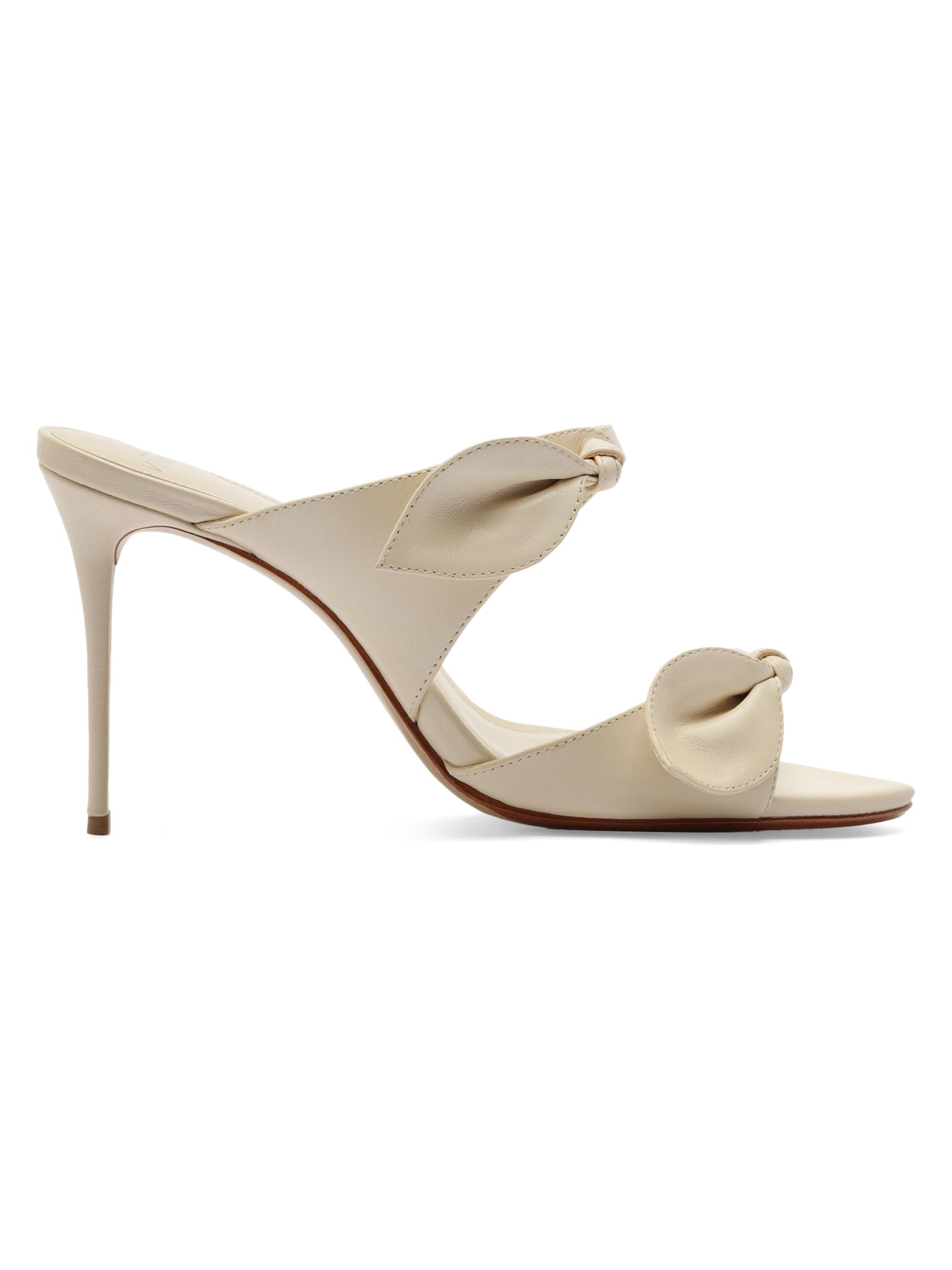Alexandre Birman Women's Magnolia 85MM Knotted Leather Mules - Eggshell