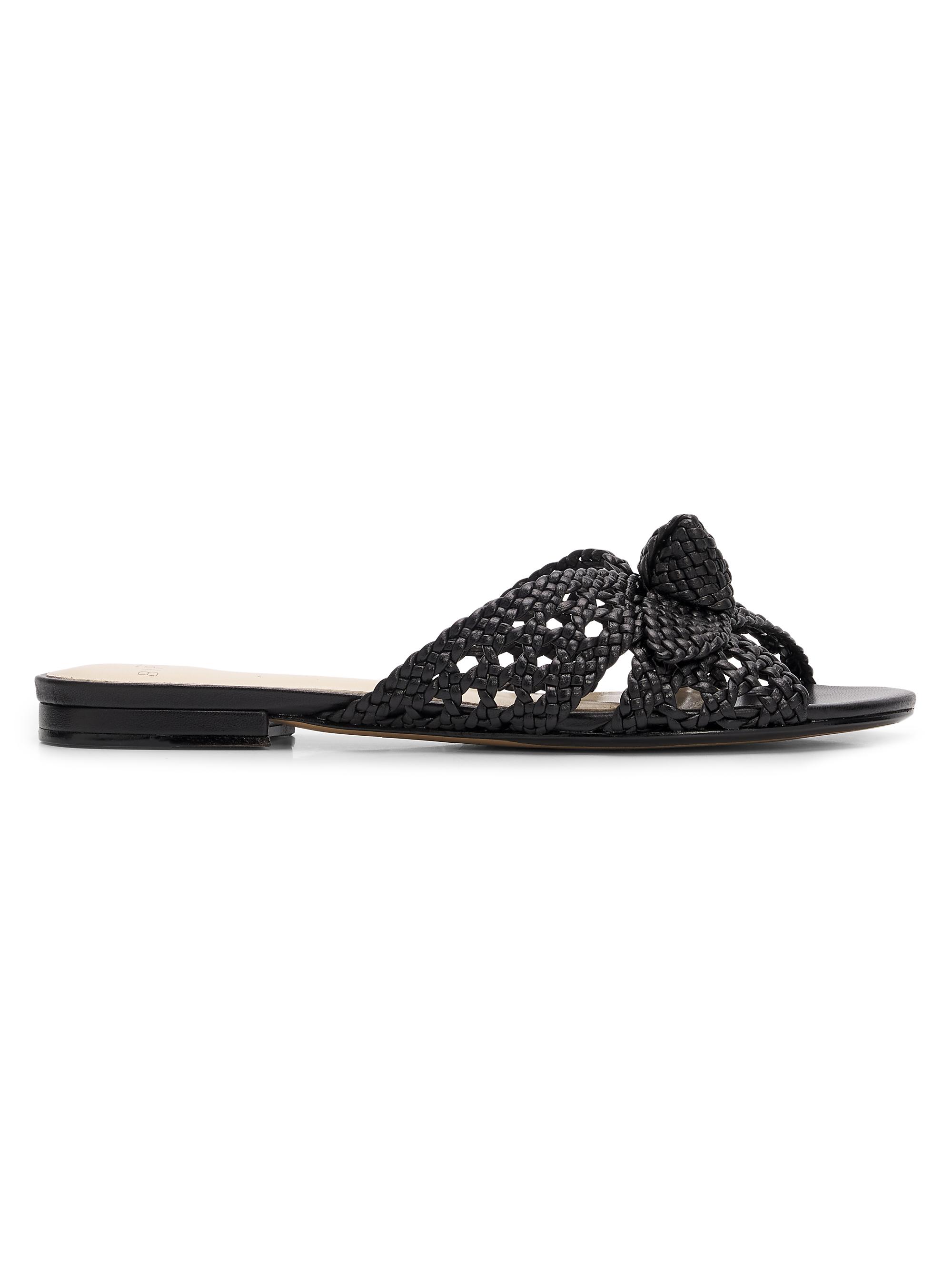 Alexandre Birman Women's Belinda Woven Leather Flat Sandals - Black