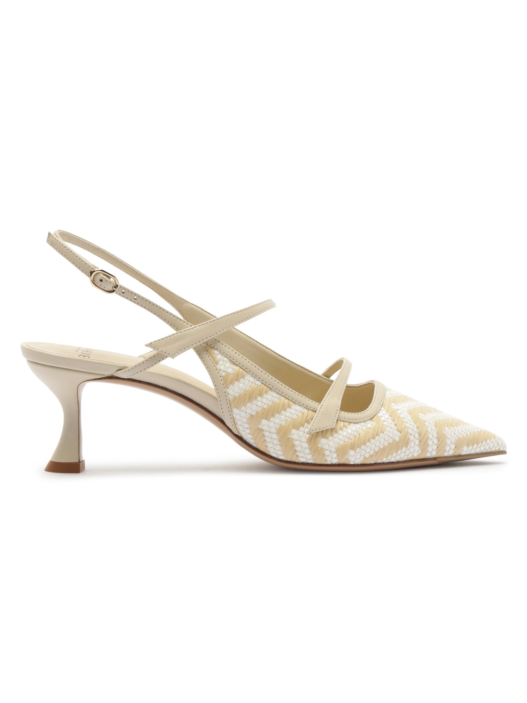 Alexandre Birman Women's Tita 60MM Raffia-Leather Slingback Pumps - Eggshell