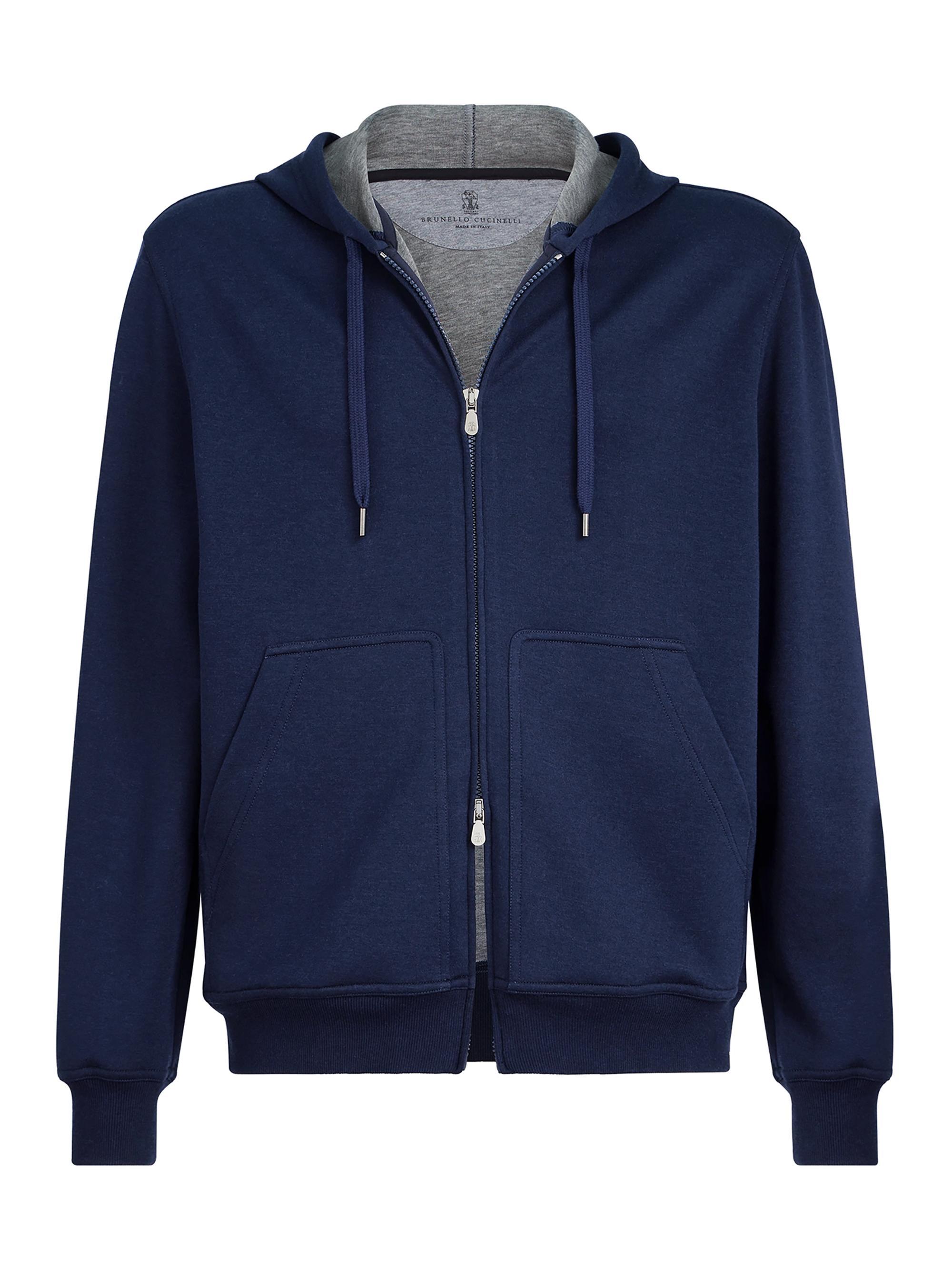 Brunello Cucinelli Cotton English Rib Knit Hooded Sweatshirt with