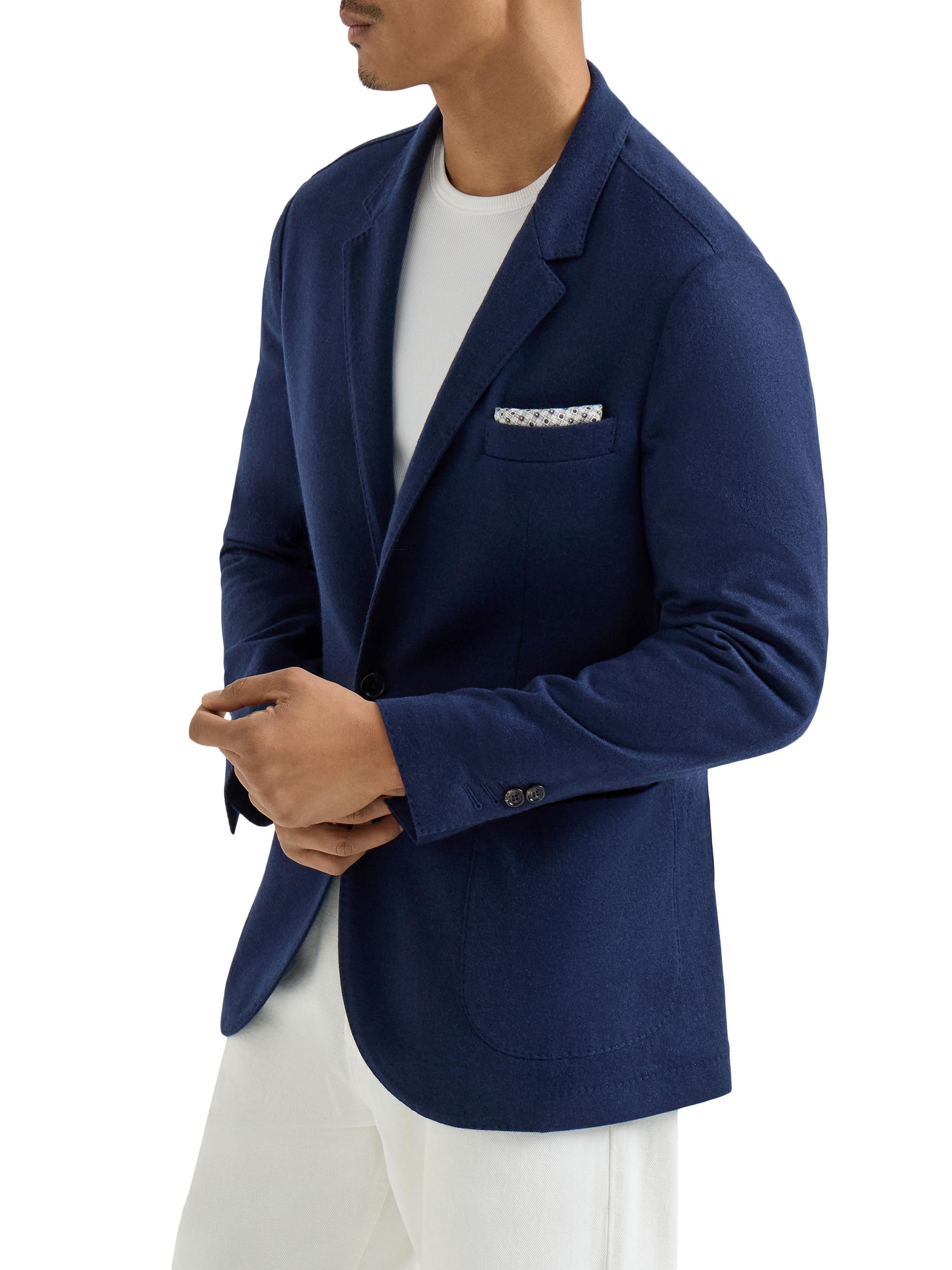 Brunello Cucinelli Men's Cashmere Jersey Blazer with Patch Pockets - Cobalt