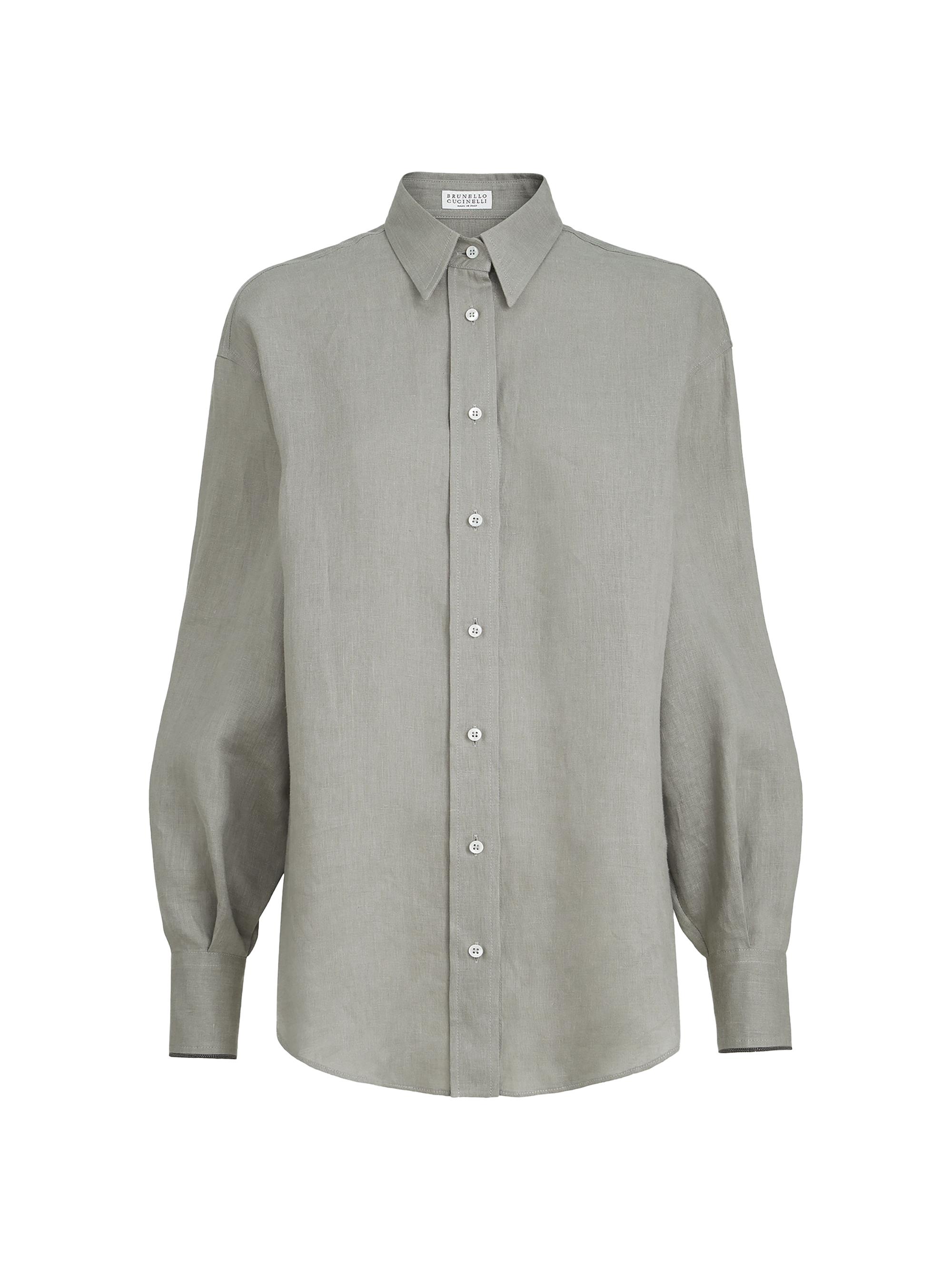 Brunello Cucinelli Women's Linen Shirt with Monili - Green