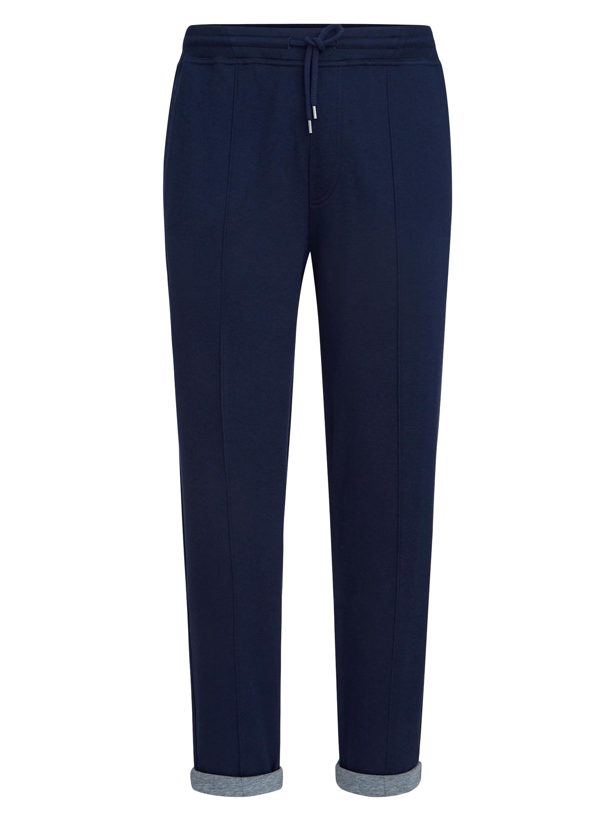 Brunello Cucinelli Men's Cotton, Cashmere and Silk French Terry Double Cloth Trousers - Cobalt