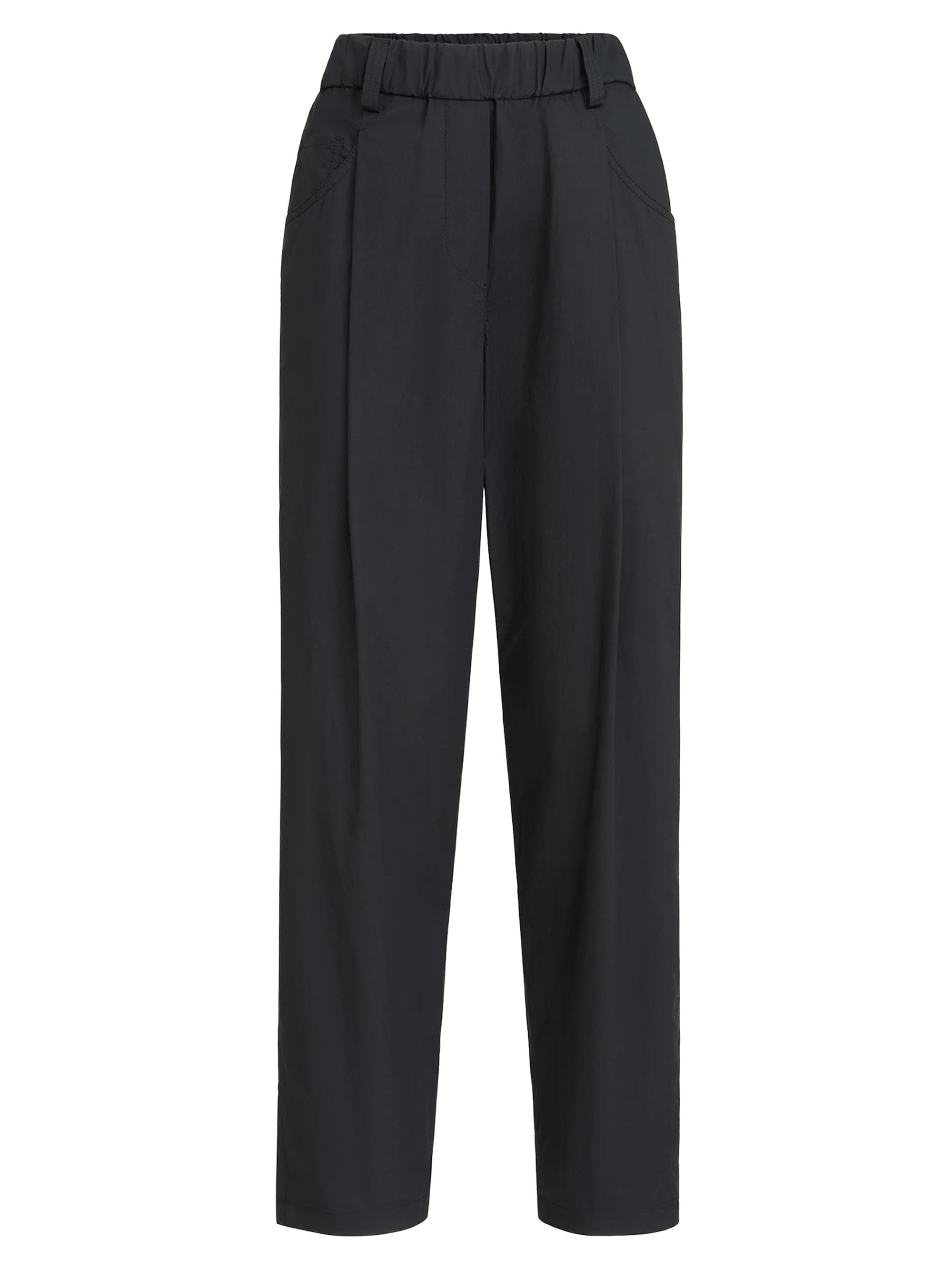 Brunello Cucinelli Women's Lightweight Poplin Five Pocket Track Trousers with Monili - Black