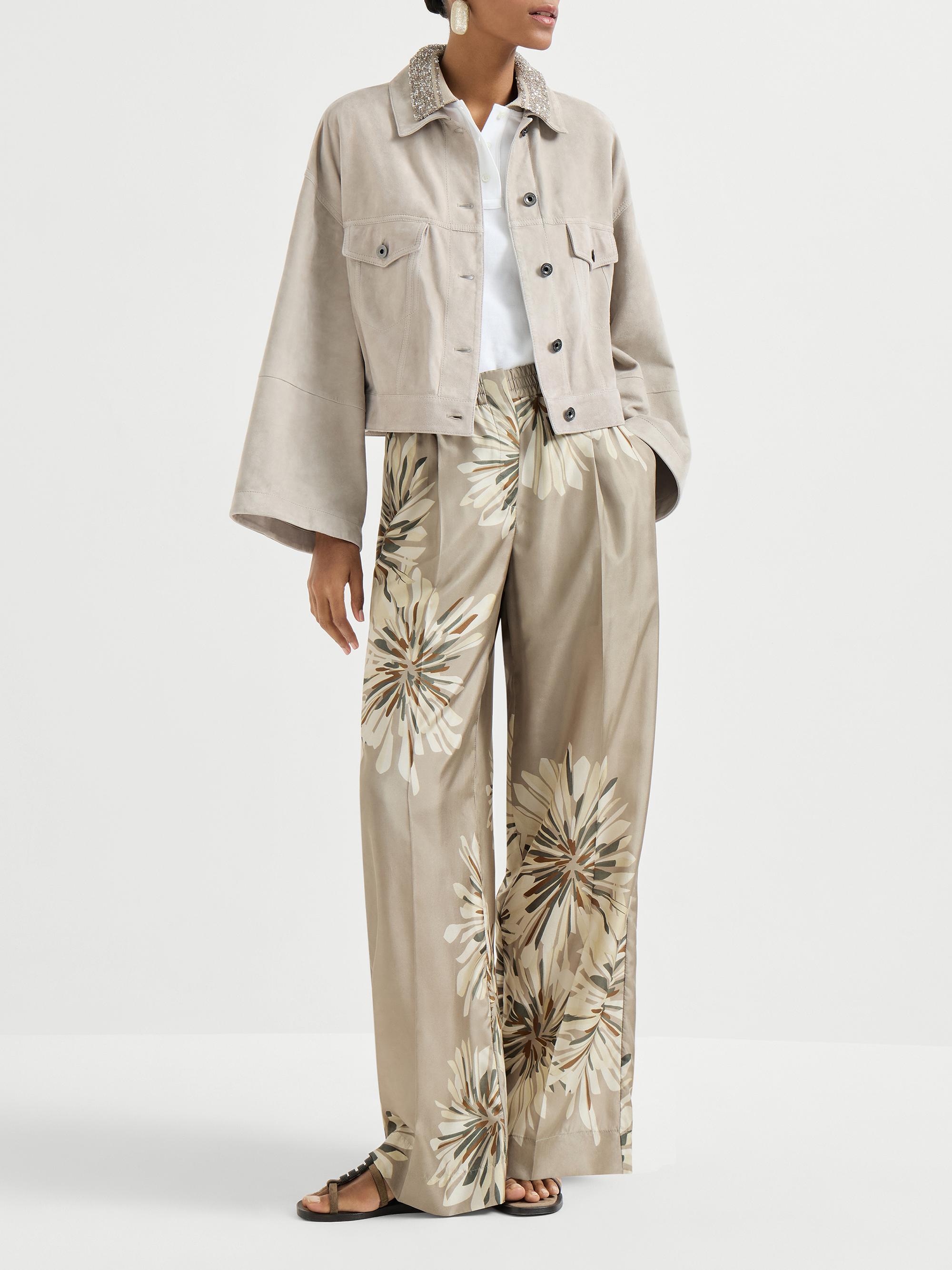 Brunello Cucinelli Couture Suede Outerwear Jacket with Monili