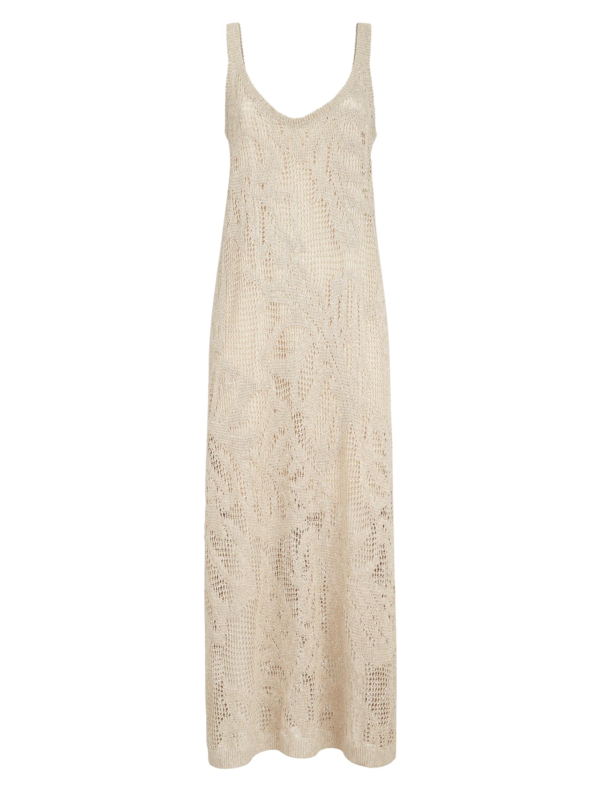 Brunello Cucinelli Women's Dazzling Water Lillies Dress in Linen and Cotton - Beige
