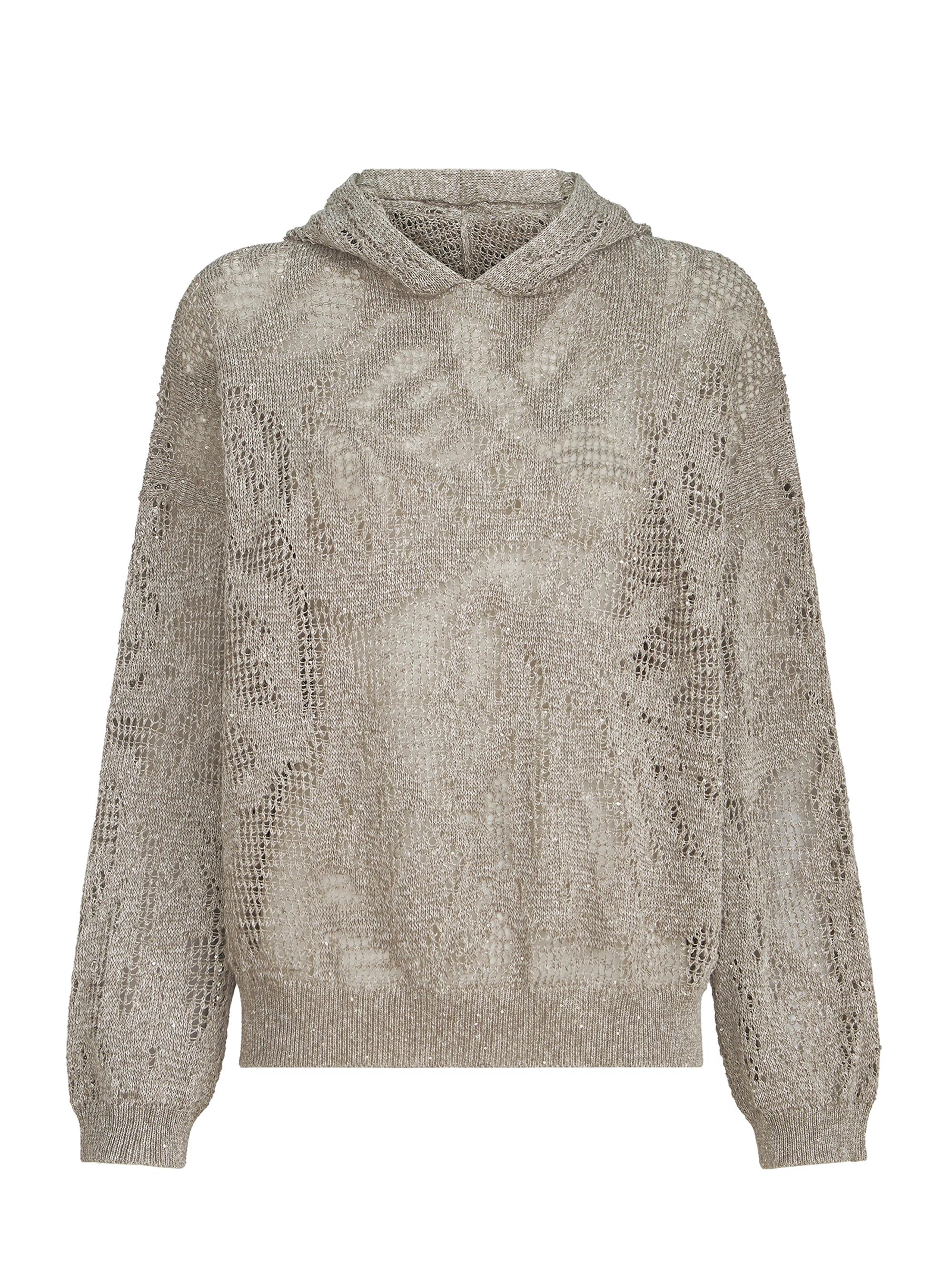 【美品】BRUNELLO CUCINELLI カーディガン ニット ラメ XL Brunello Cucinelli Dazzling Chiné Cable Knit Cardigan in Soft Wool