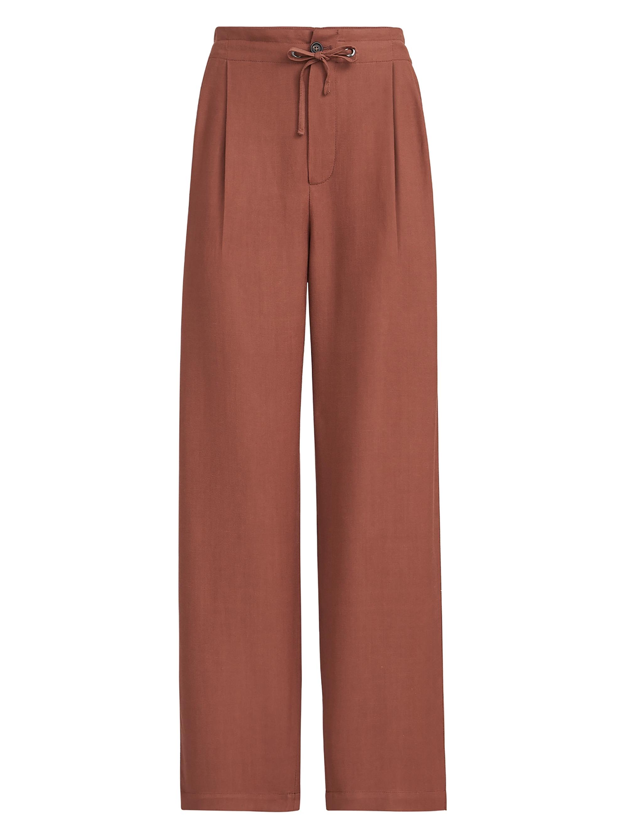 Brunello Cucinelli Women's Viscose and Linen Fluid Twill Tailored Track Trousers - Red