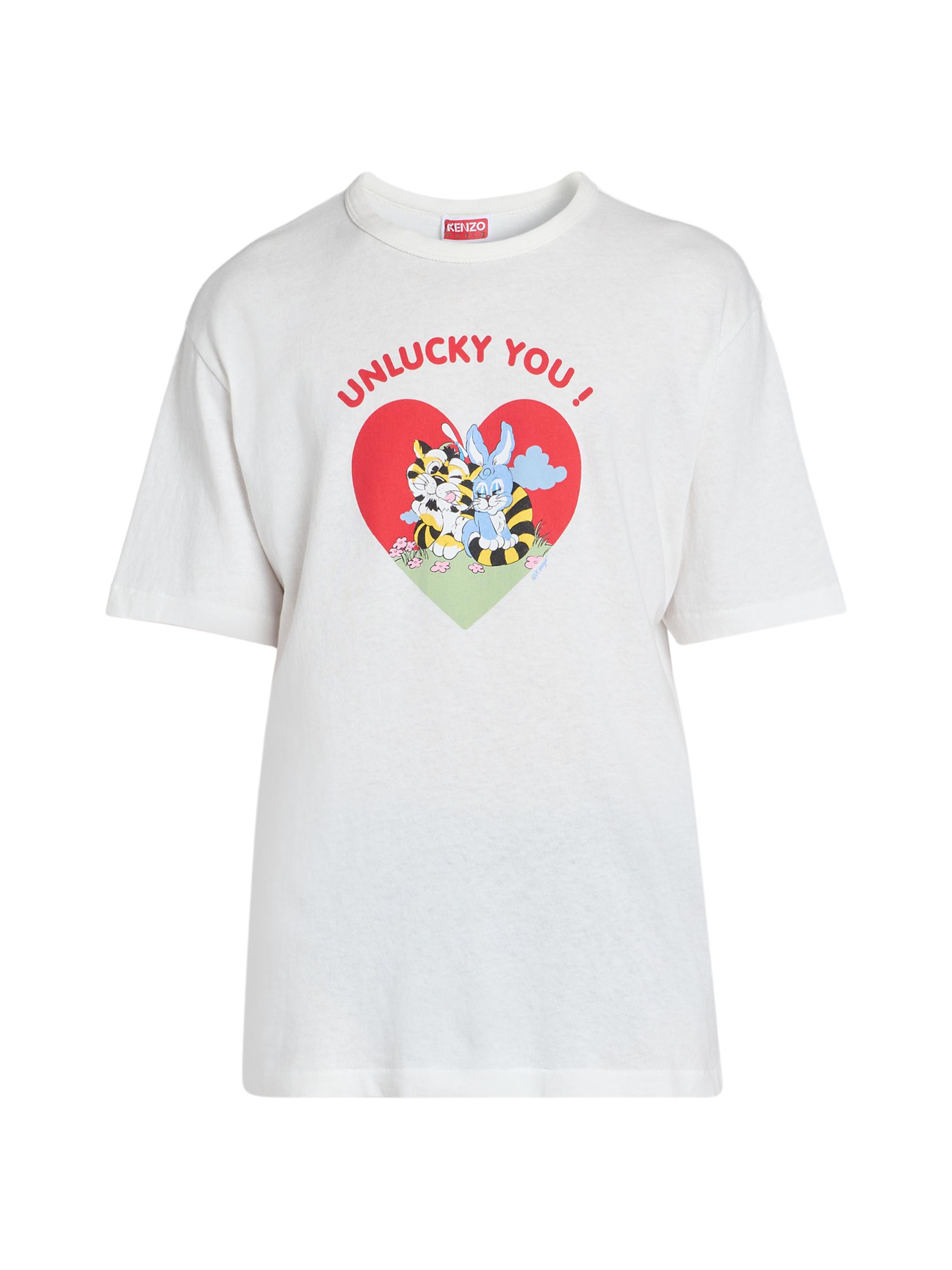 Kenzo Men's Unlucky You Cartoon Classic T-Shirt - Off White